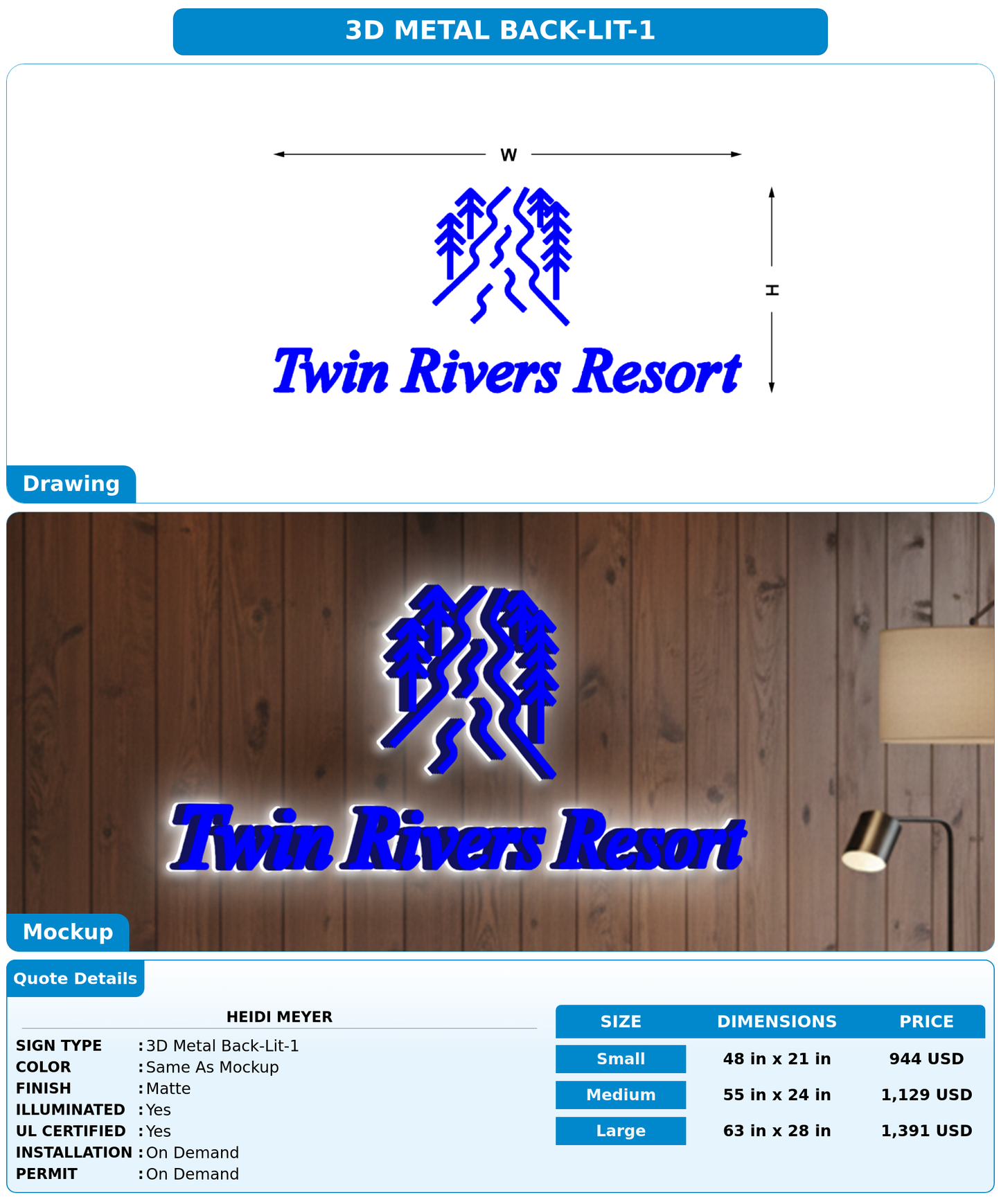 CUSTOM MOCKUP SIGN FOR Heidi Meyer