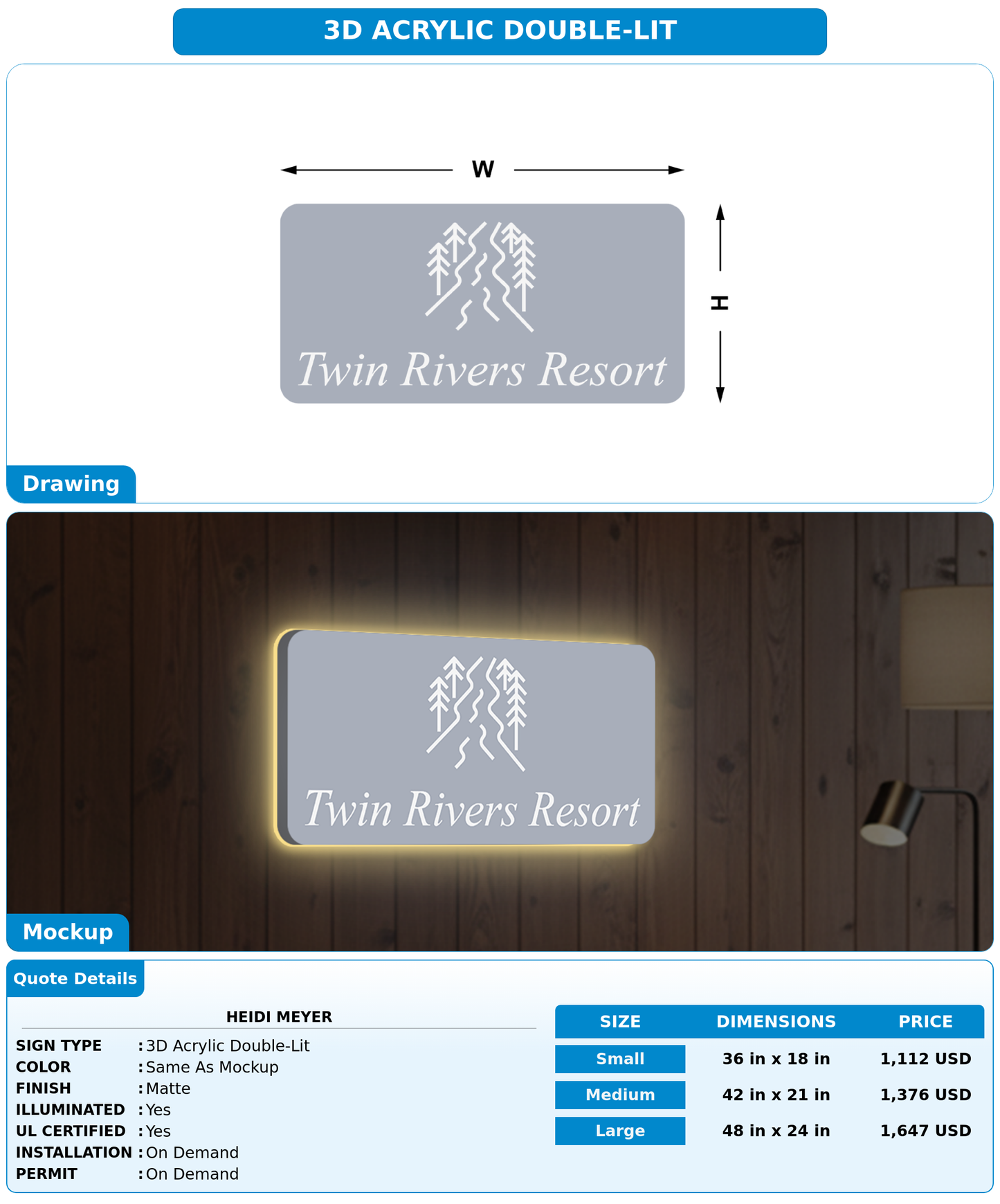 CUSTOM MOCKUP SIGN FOR Heidi Meyer