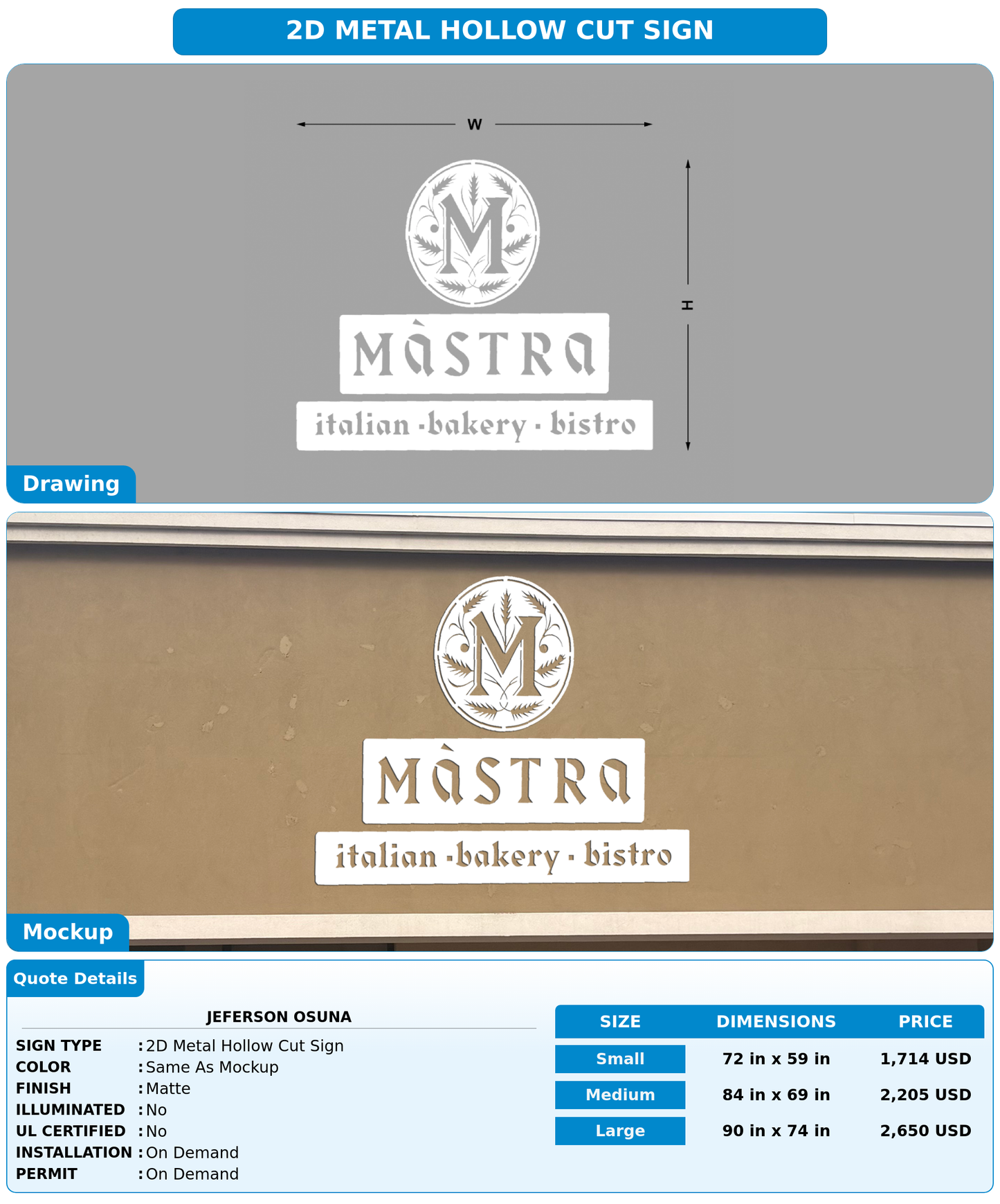 CUSTOM MOCKUP SIGN FOR Jeferson  Osuna