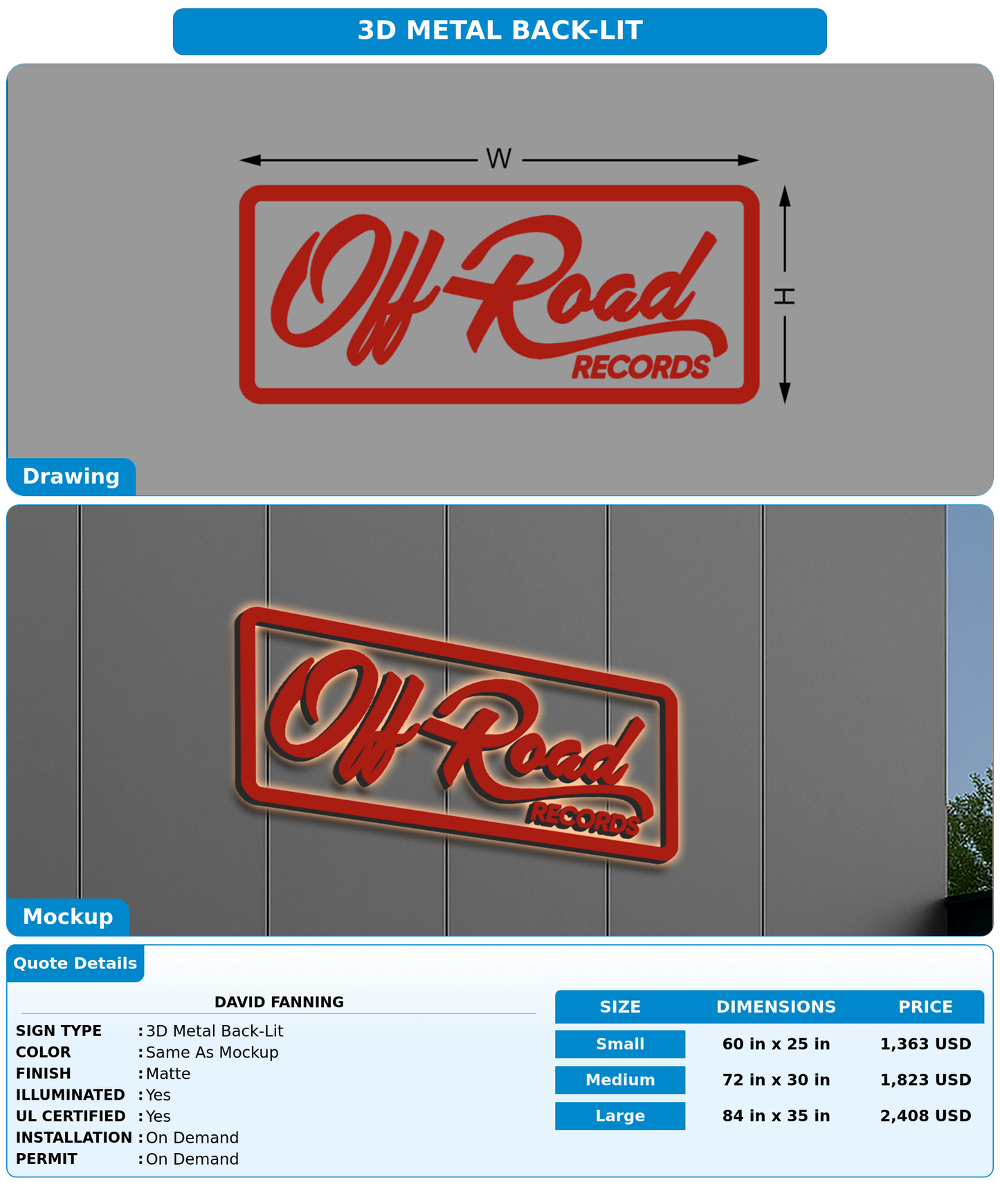 CUSTOM MOCKUP SIGN FOR David Fanning