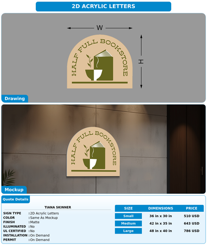 CUSTOM MOCKUP SIGN FOR Tiana Skinner