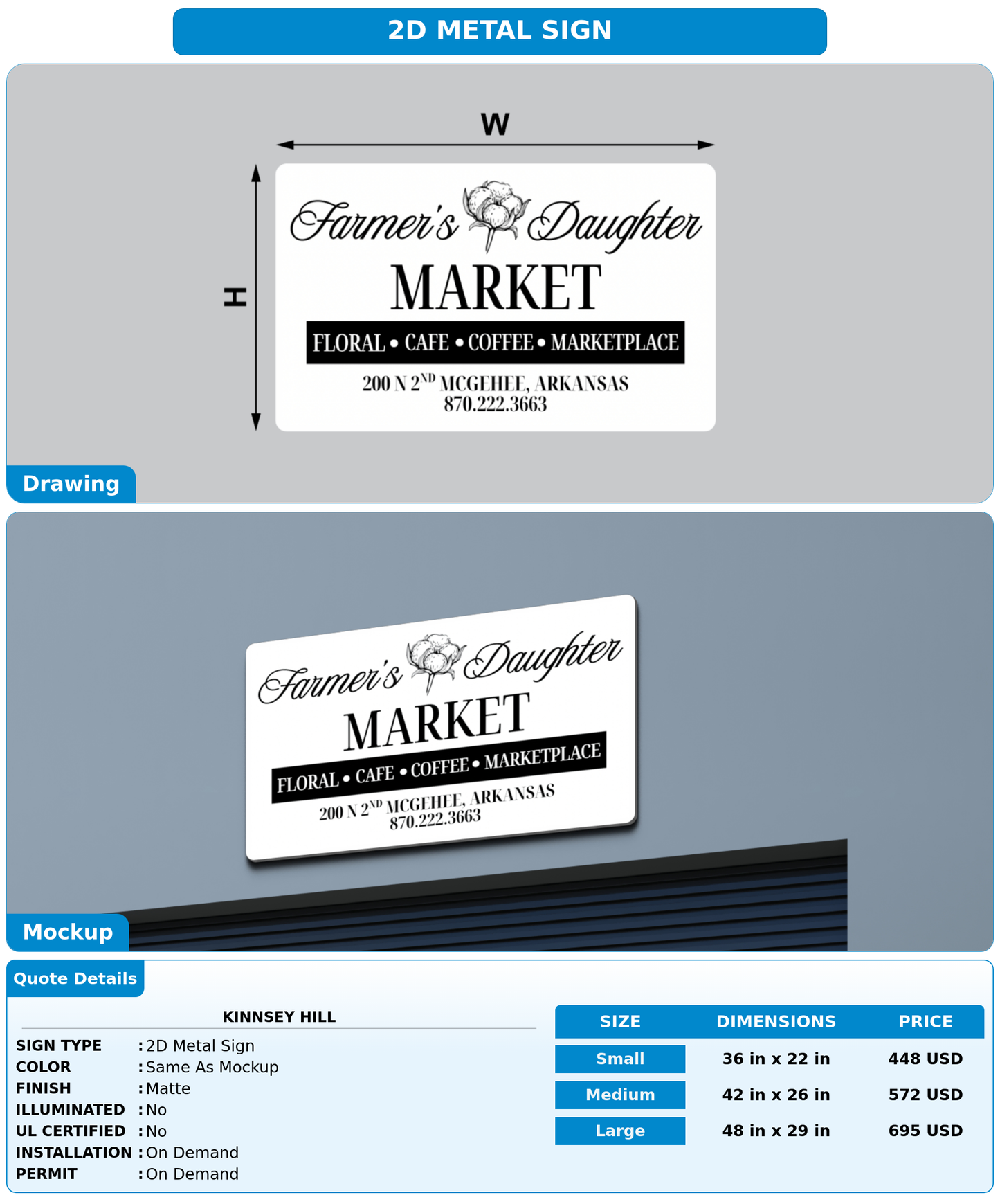 CUSTOM MOCKUP SIGN FOR Kinnsey Hill