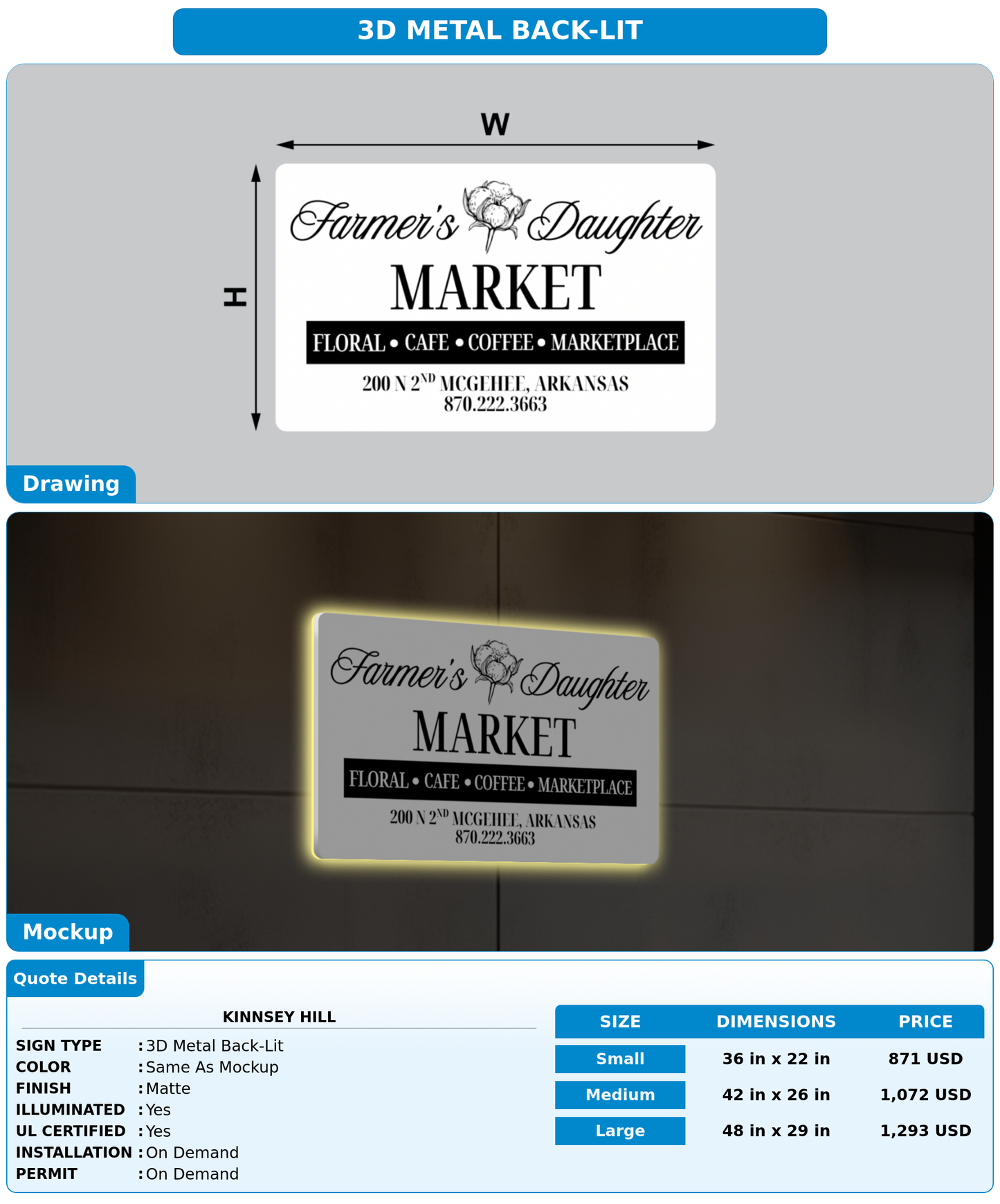 CUSTOM MOCKUP SIGN FOR Kinnsey Hill