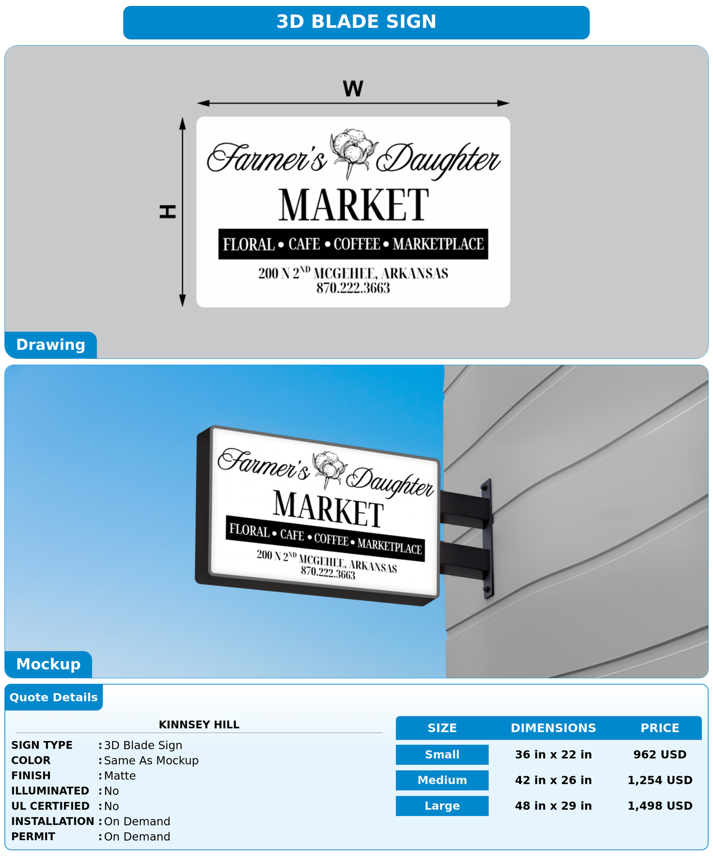 CUSTOM MOCKUP SIGN FOR Kinnsey Hill