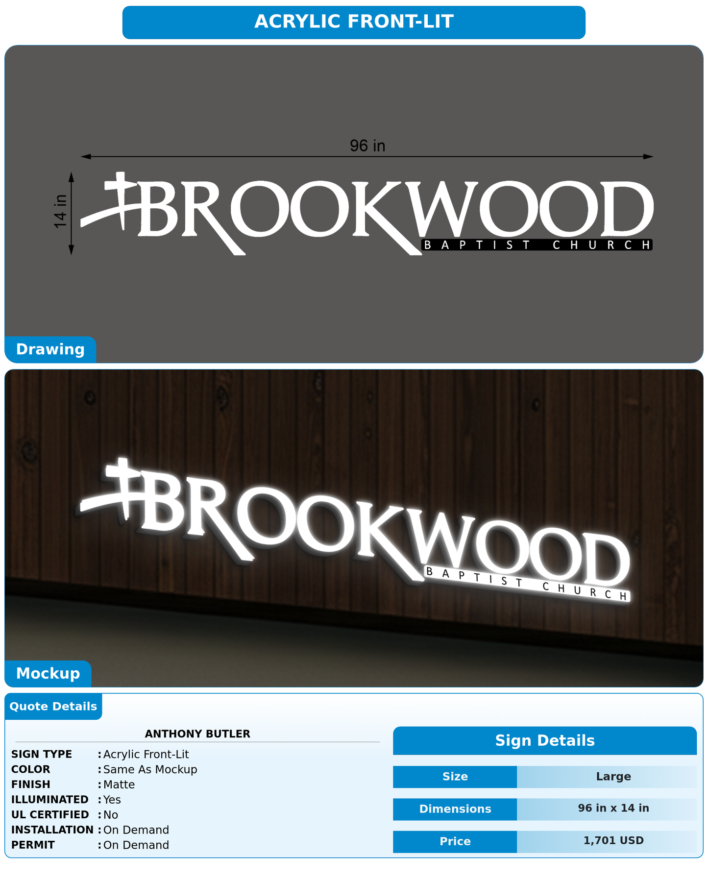 CUSTOM MOCKUP SIGN FOR Anthony  Butler