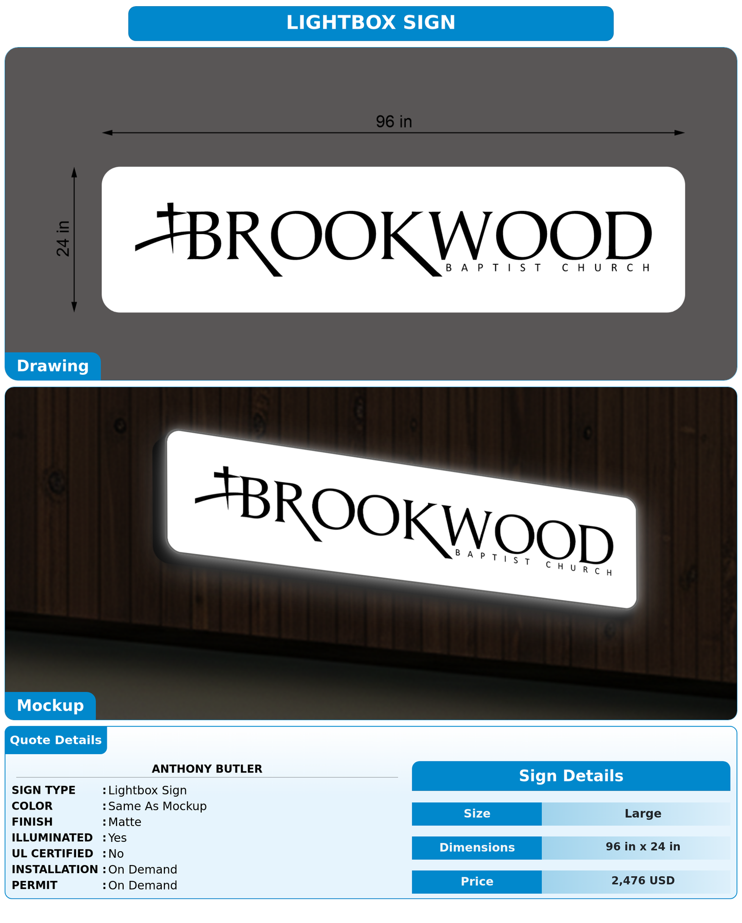 CUSTOM MOCKUP SIGN FOR Anthony  Butler