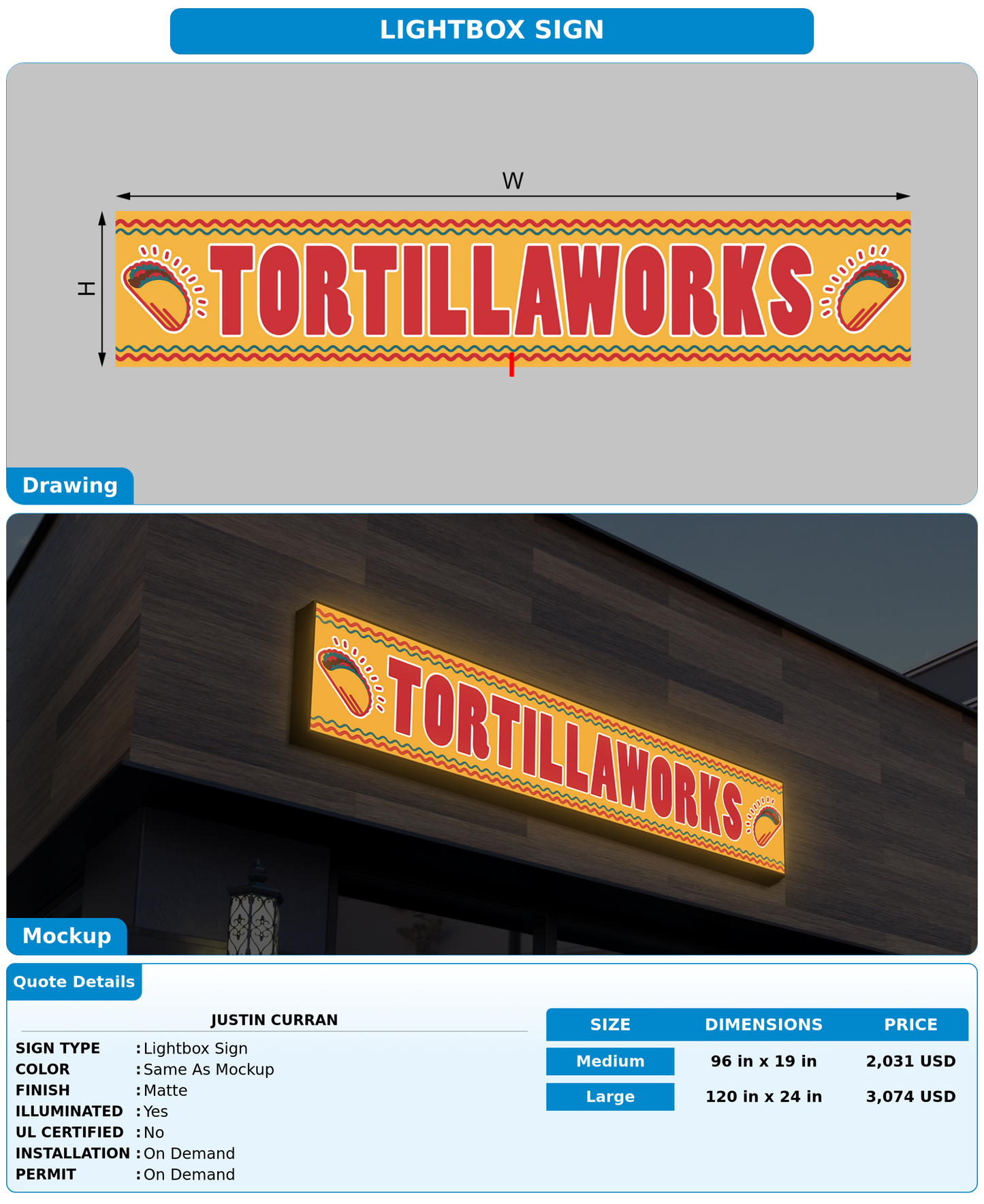 CUSTOM MOCKUP SIGN FOR Justin Curran