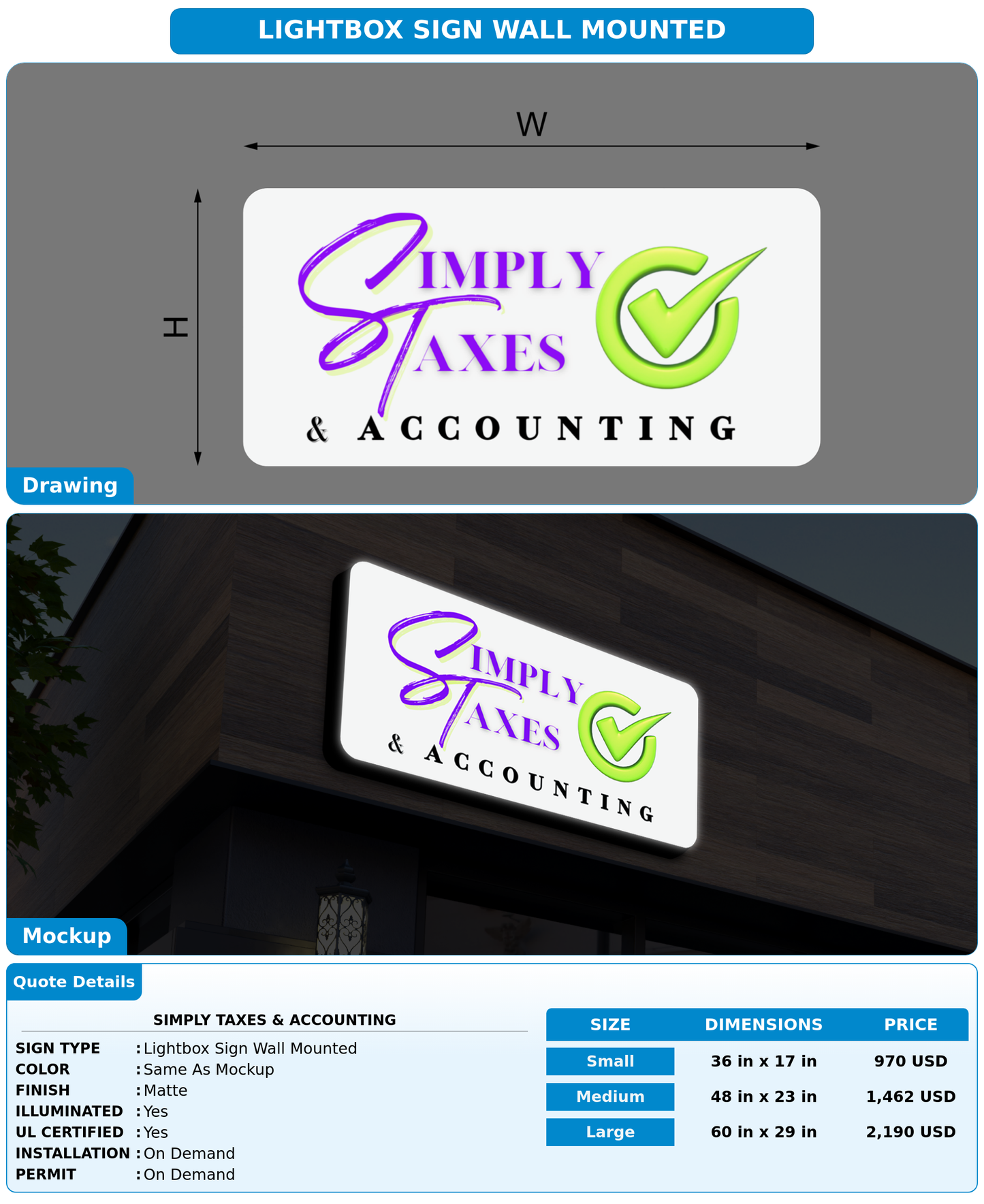 CUSTOM MOCKUP SIGN FOR Simply Taxes & Accounting