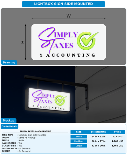 CUSTOM MOCKUP SIGN FOR Simply Taxes & Accounting