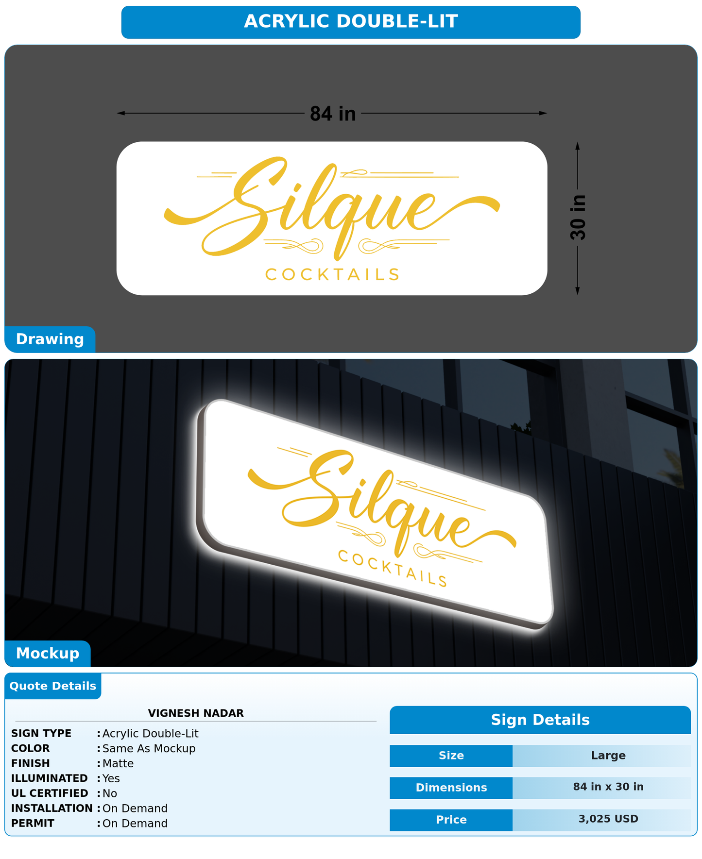 CUSTOM MOCKUP SIGN FOR Vignesh Nadar