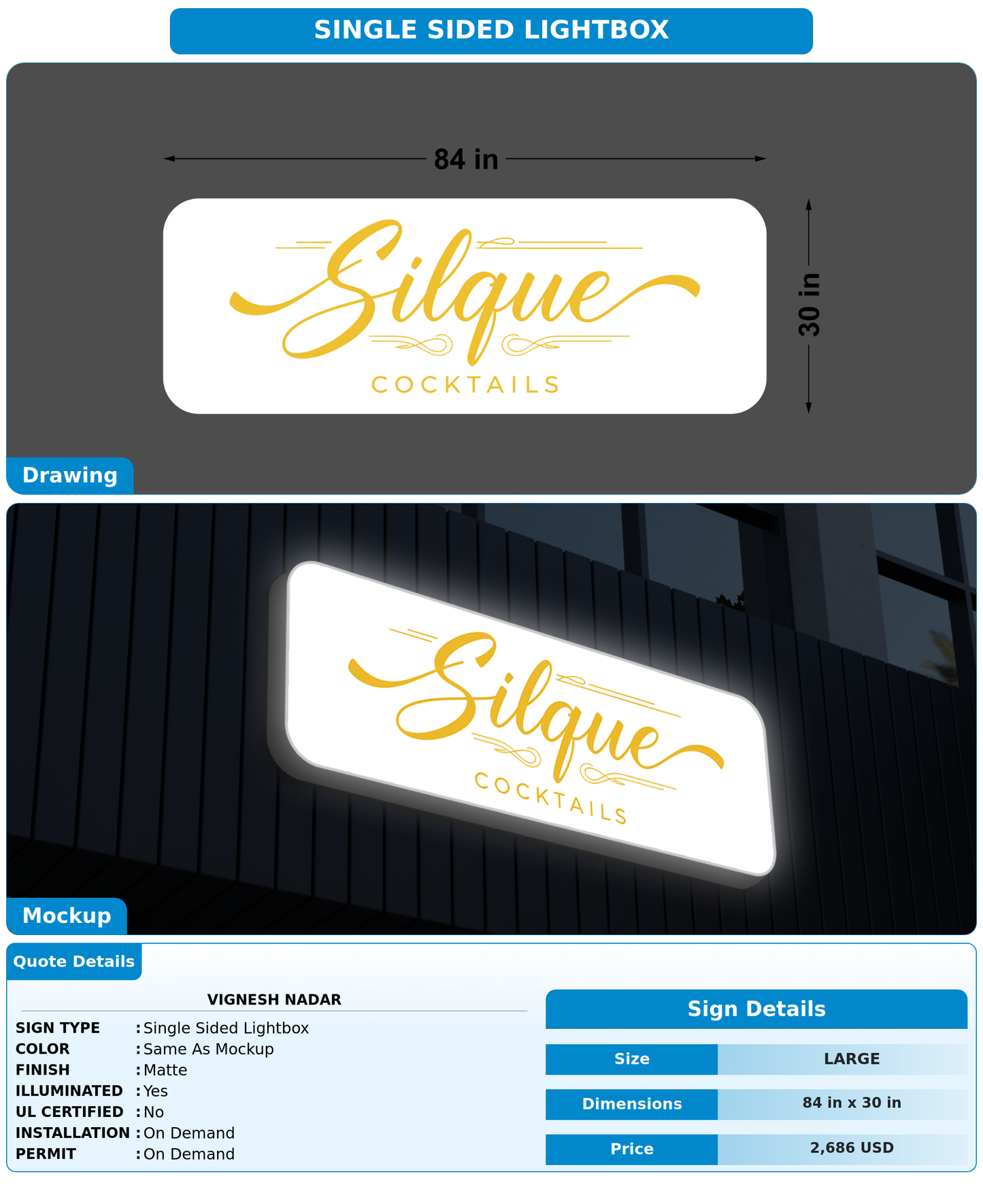 CUSTOM MOCKUP SIGN FOR Vignesh Nadar