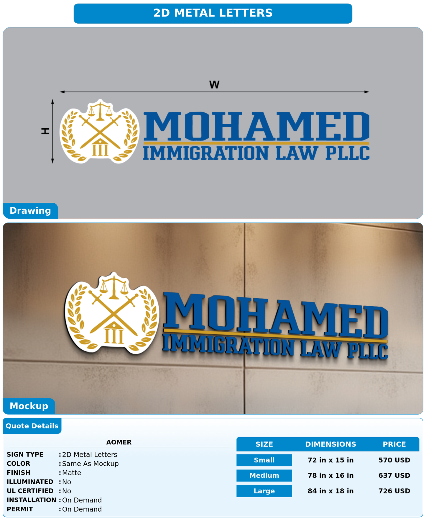 CUSTOM MOCKUP SIGN FOR Aomer