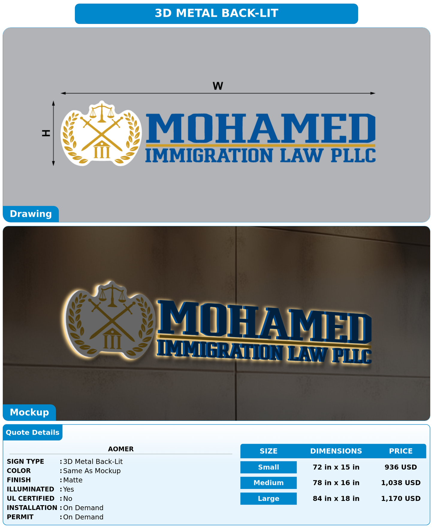 CUSTOM MOCKUP SIGN FOR Aomer