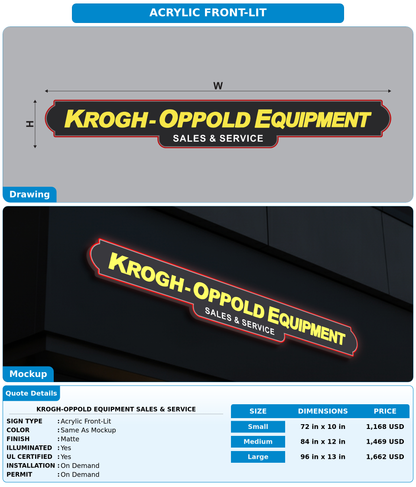 CUSTOM MOCKUP SIGN FOR Krogh-Oppold Equipment Sales & Service