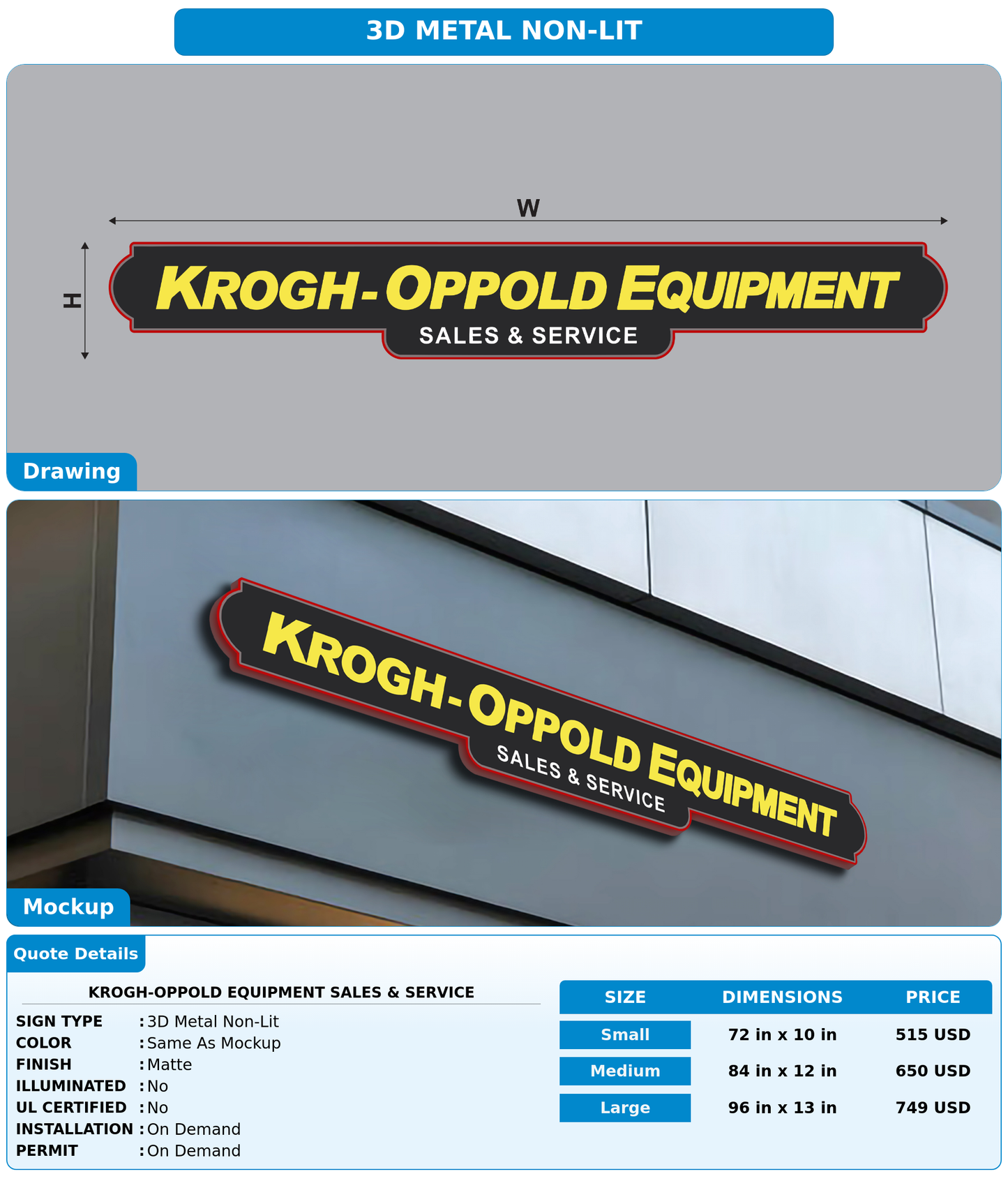 CUSTOM MOCKUP SIGN FOR Krogh-Oppold Equipment Sales & Service