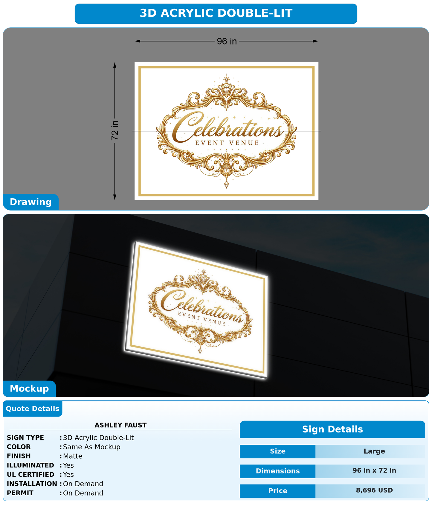 CUSTOM MOCKUP SIGN FOR Ashley Faust