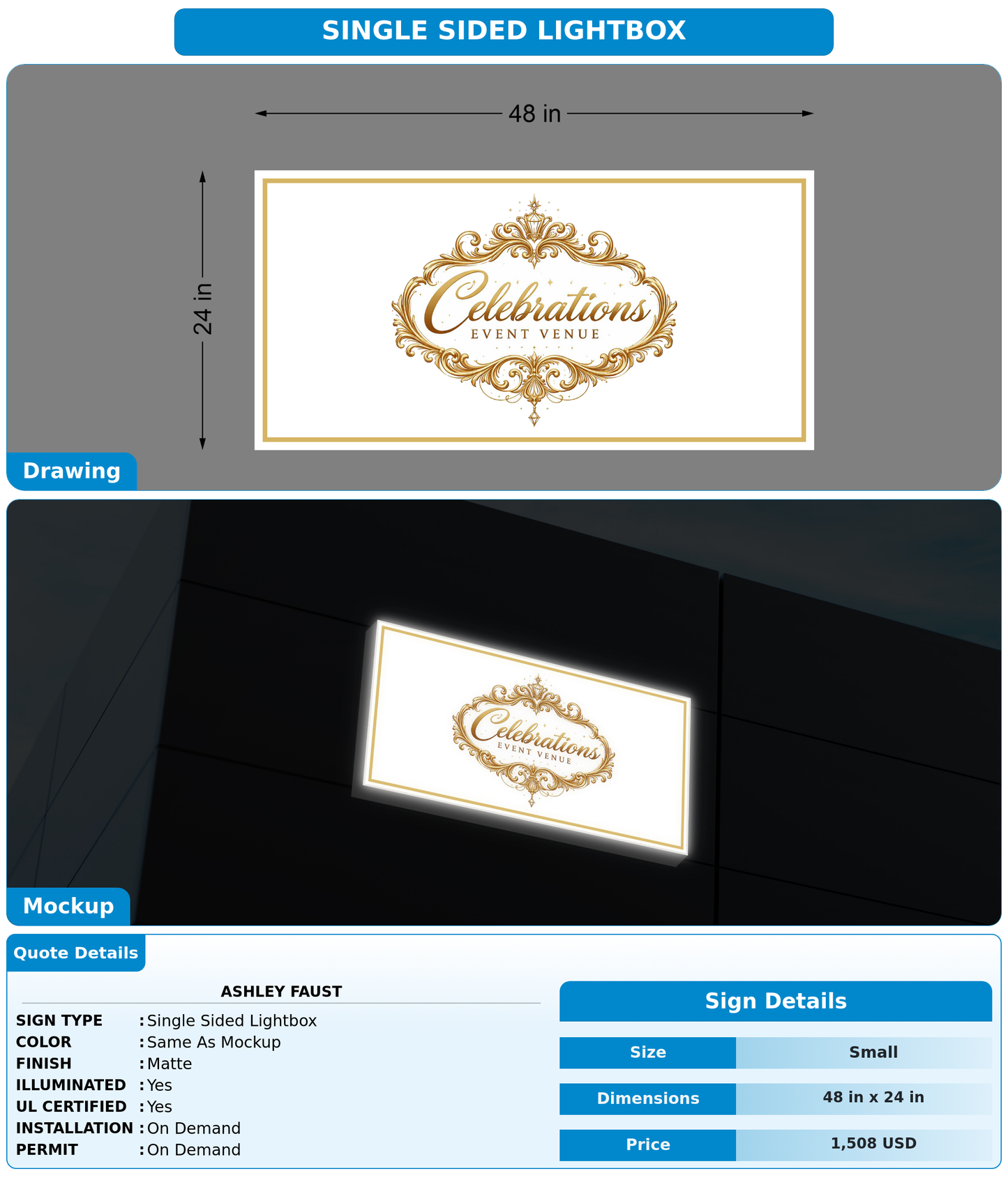 CUSTOM MOCKUP SIGN FOR Ashley Faust