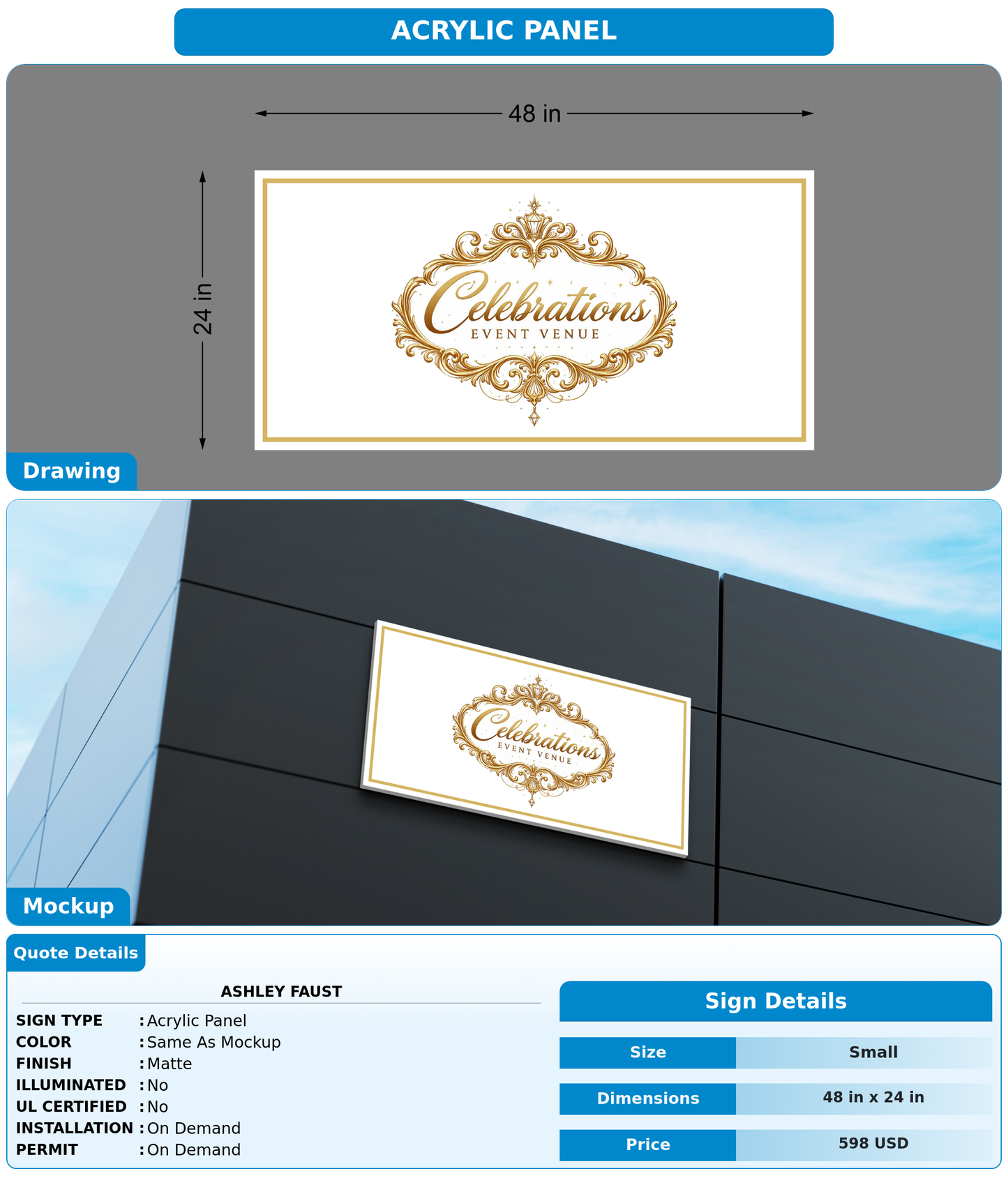 CUSTOM MOCKUP SIGN FOR Ashley Faust