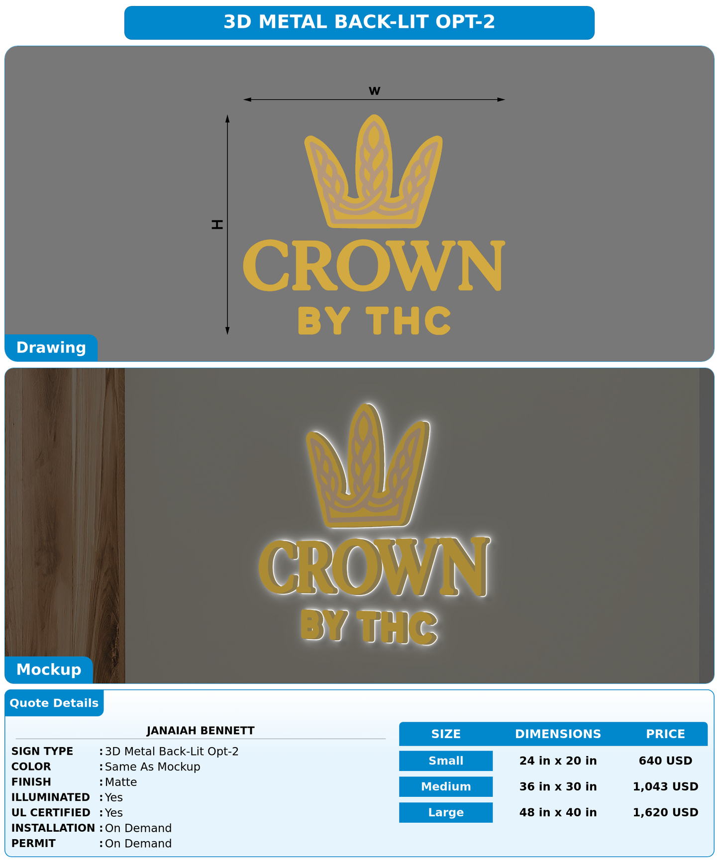CUSTOM MOCKUP SIGN FOR Janaiah Bennett