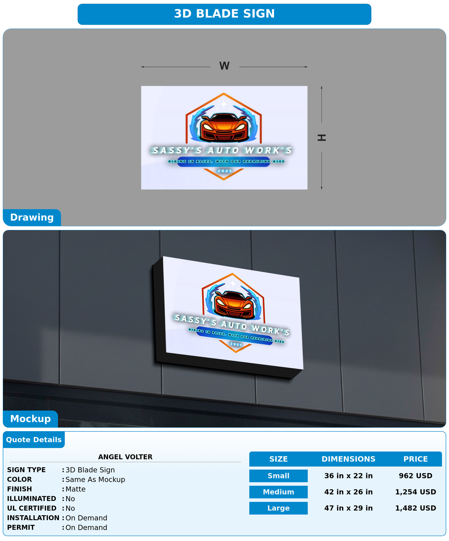 CUSTOM MOCKUP SIGN FOR Angel Volter
