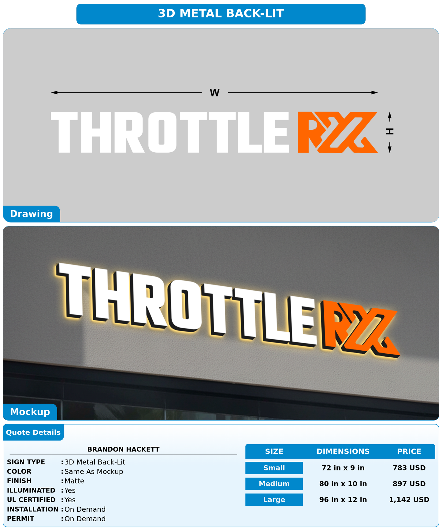 CUSTOM MOCKUP SIGN FOR Brandon Hackett
