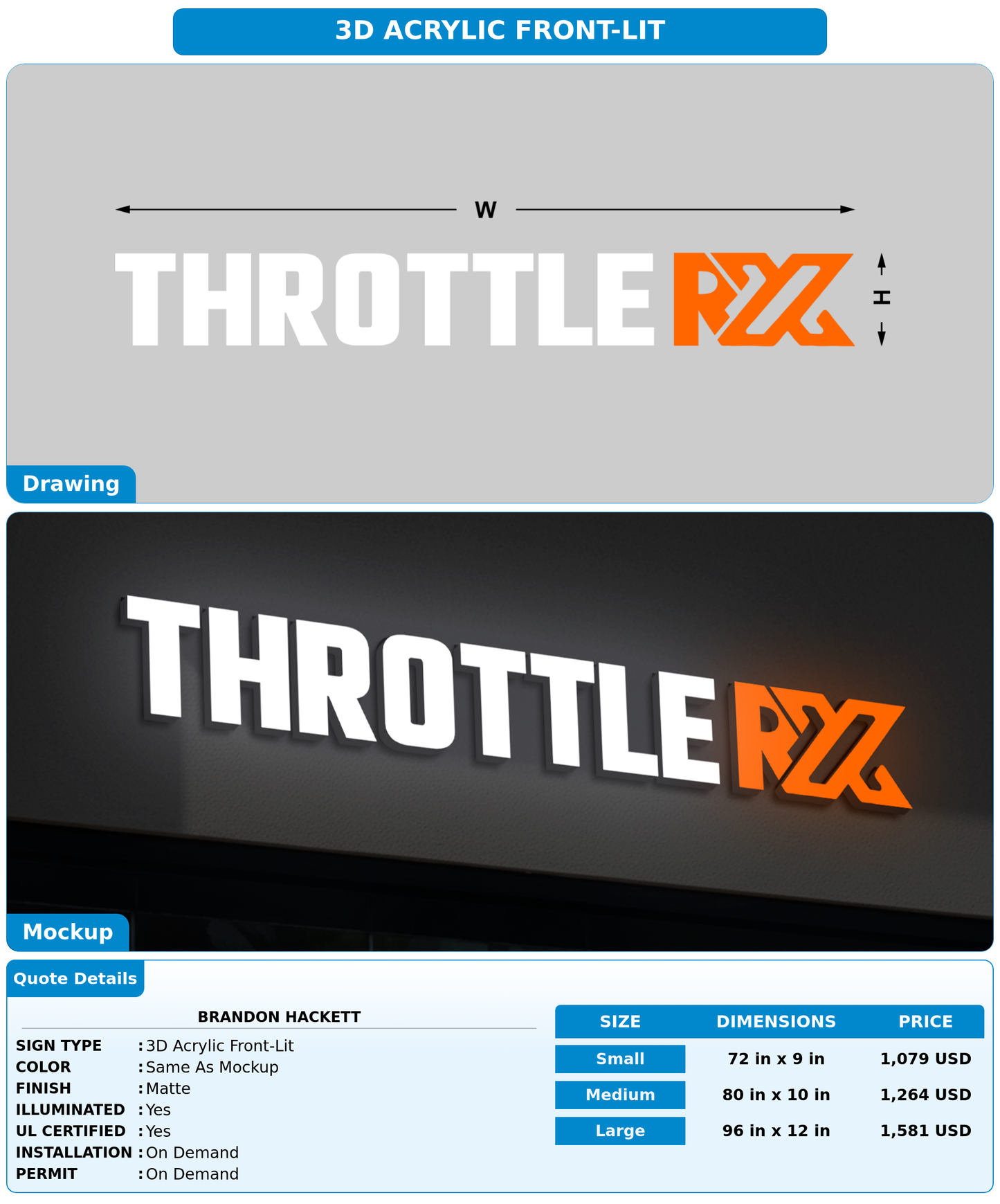 CUSTOM MOCKUP SIGN FOR Brandon Hackett
