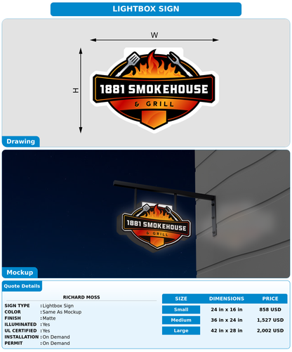 CUSTOM MOCKUP SIGN FOR Richard  Moss