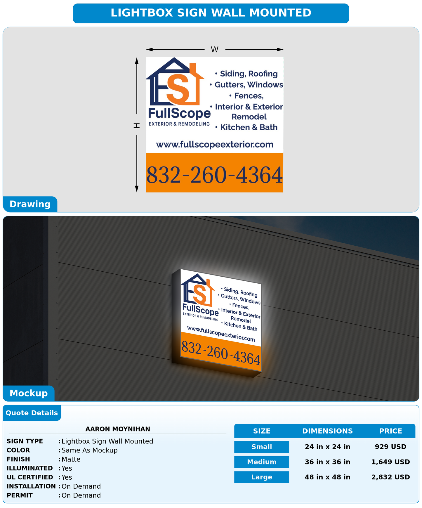 CUSTOM MOCKUP SIGN FOR Aaron Moynihan