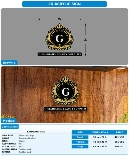 CUSTOM MOCKUP SIGN FOR Samarah Shaik