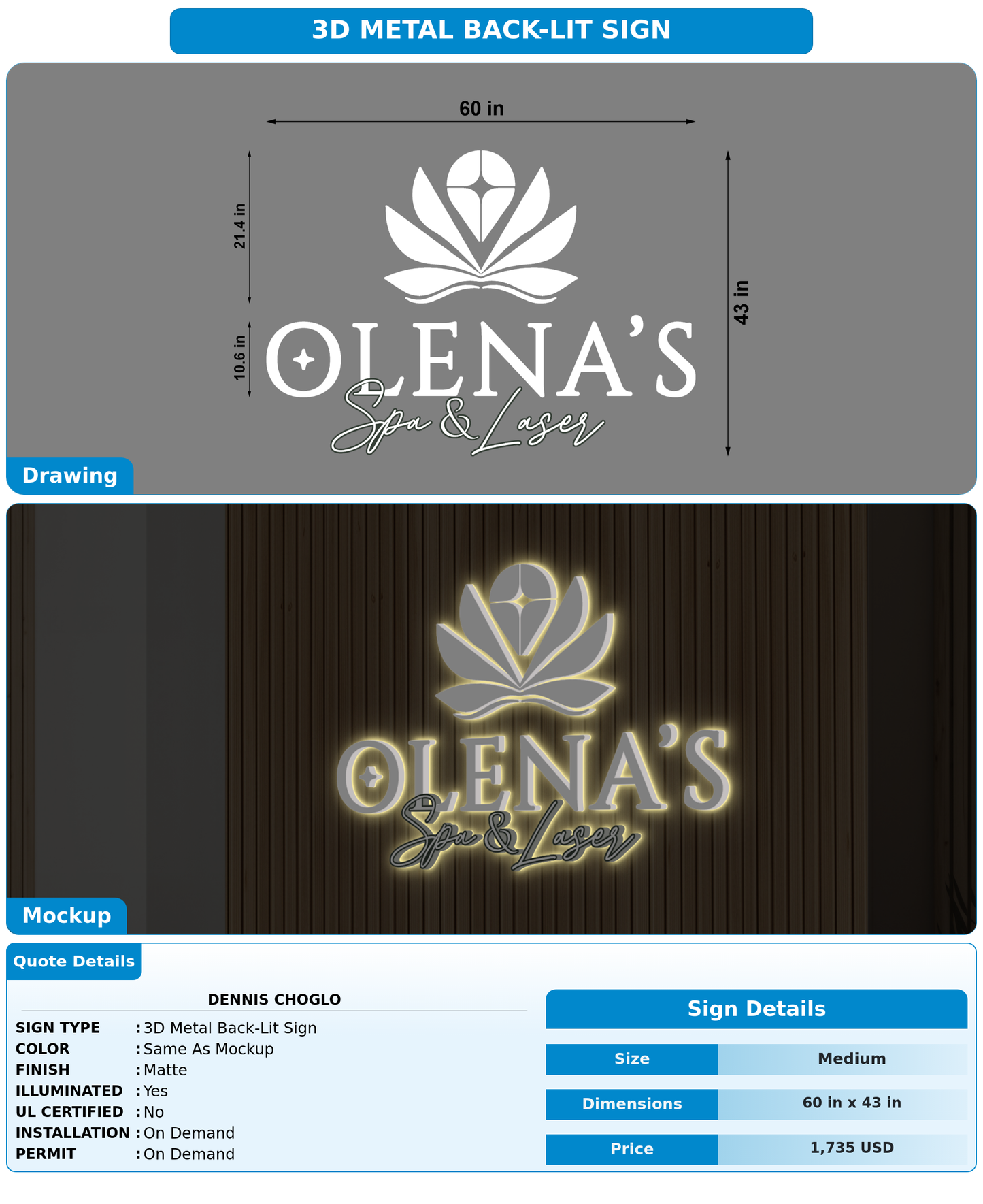CUSTOM MOCKUP SIGN FOR Dennis Choglo