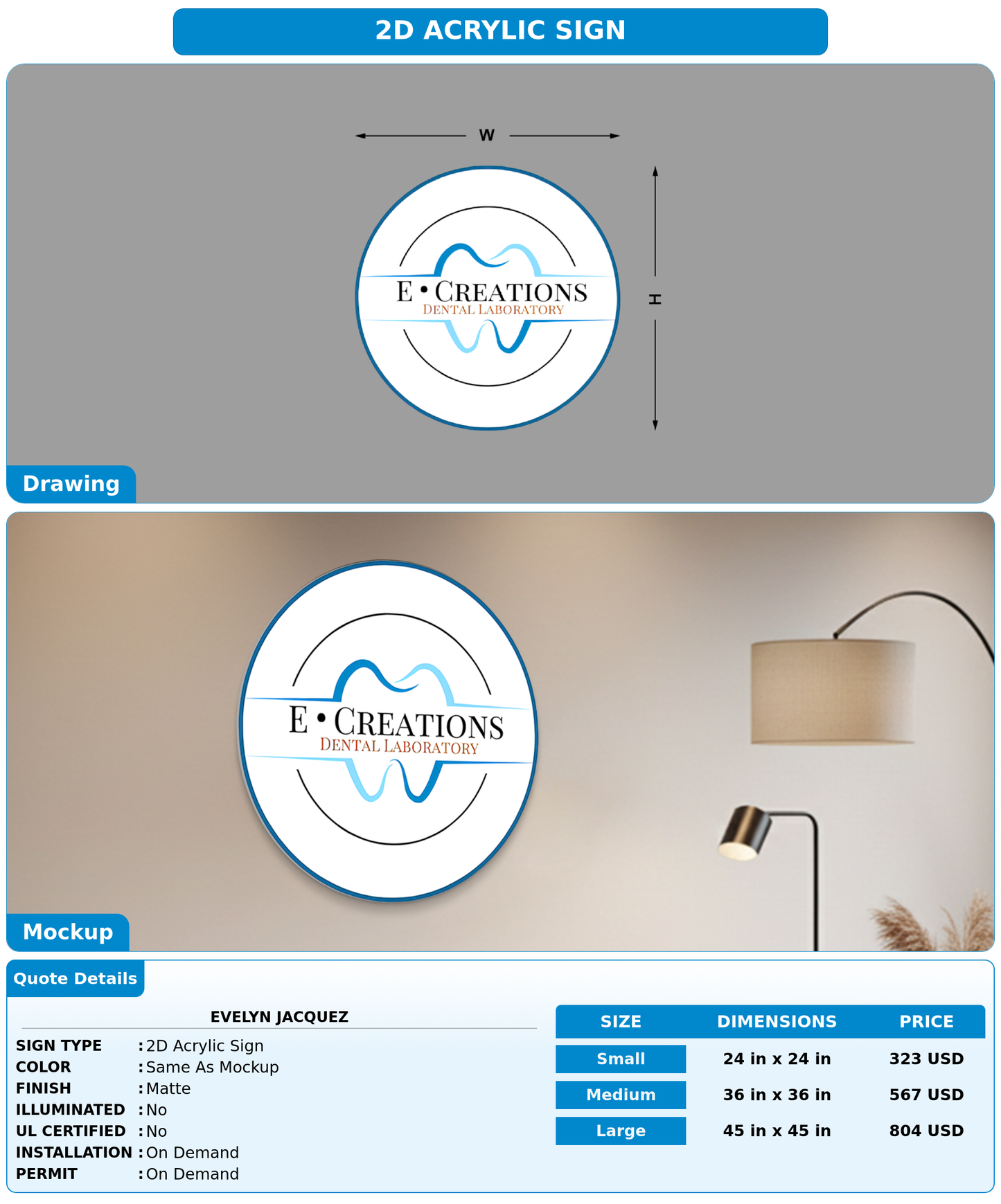 CUSTOM MOCKUP SIGN FOR Evelyn Jacquez