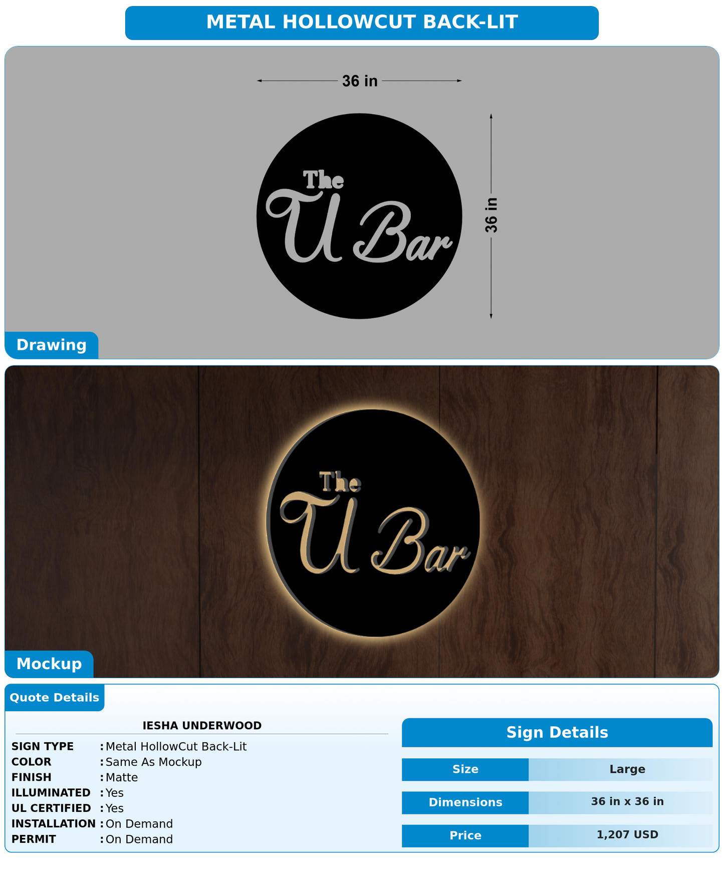CUSTOM MOCKUP SIGN FOR Iesha Underwood