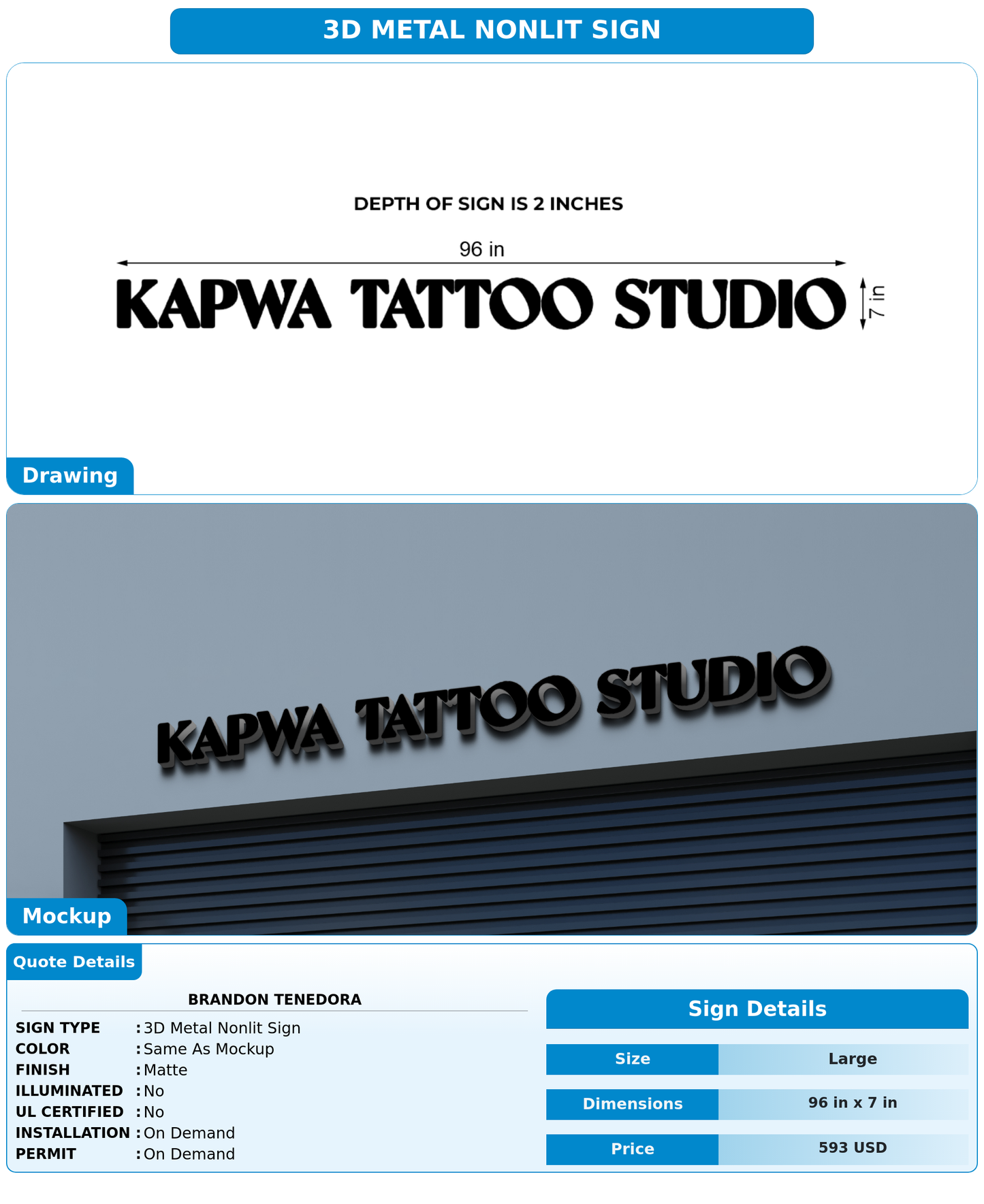 CUSTOM MOCKUP SIGN FOR Brandon Tenedora