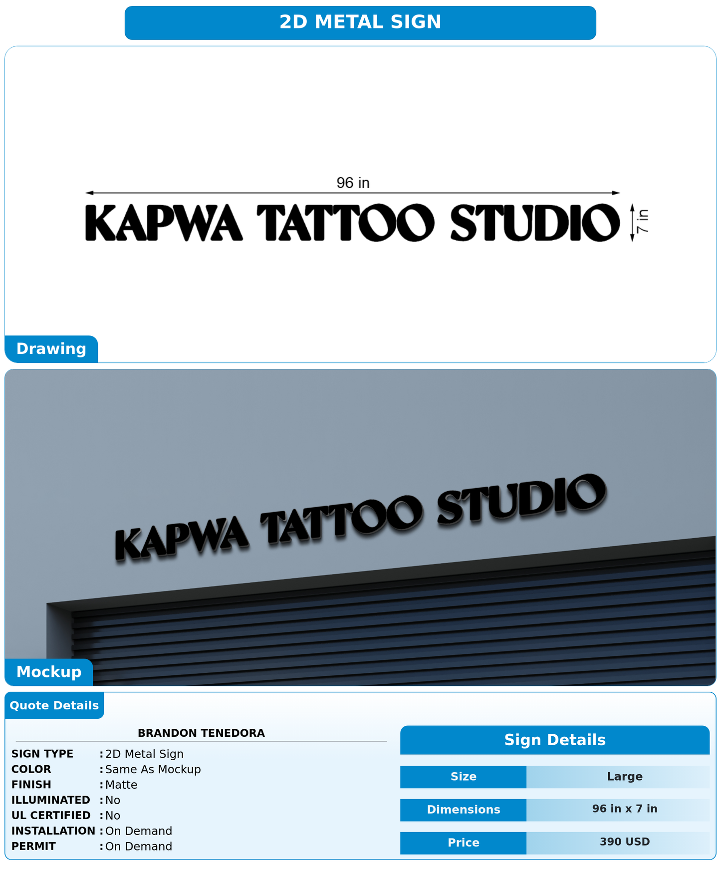 CUSTOM MOCKUP SIGN FOR Brandon Tenedora