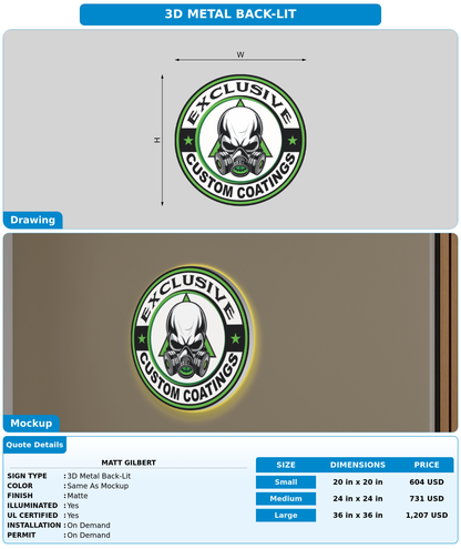 CUSTOM MOCKUP SIGN FOR Matt gilbert