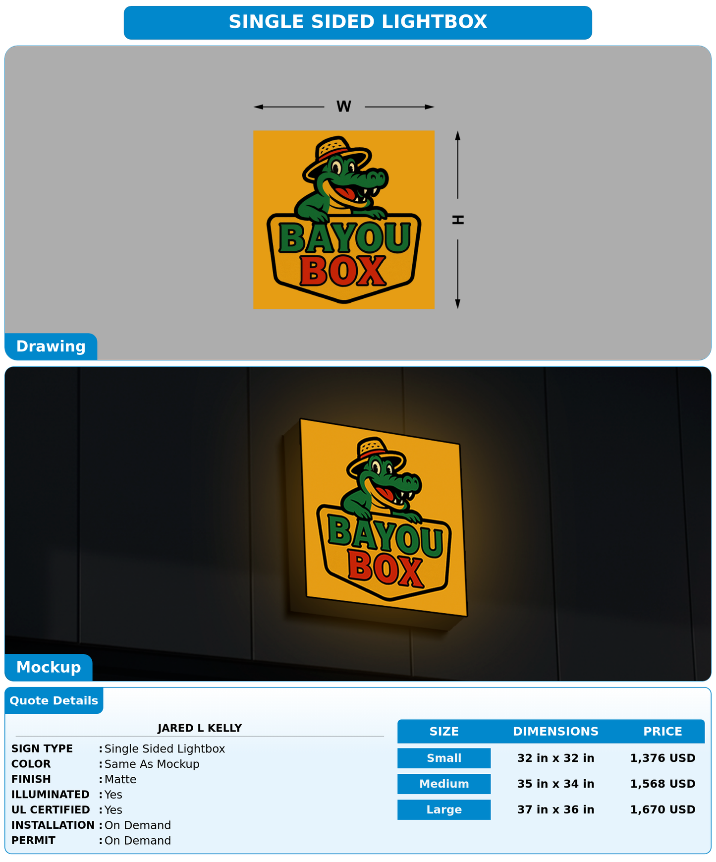 CUSTOM MOCKUP SIGN FOR Jared L Kelly