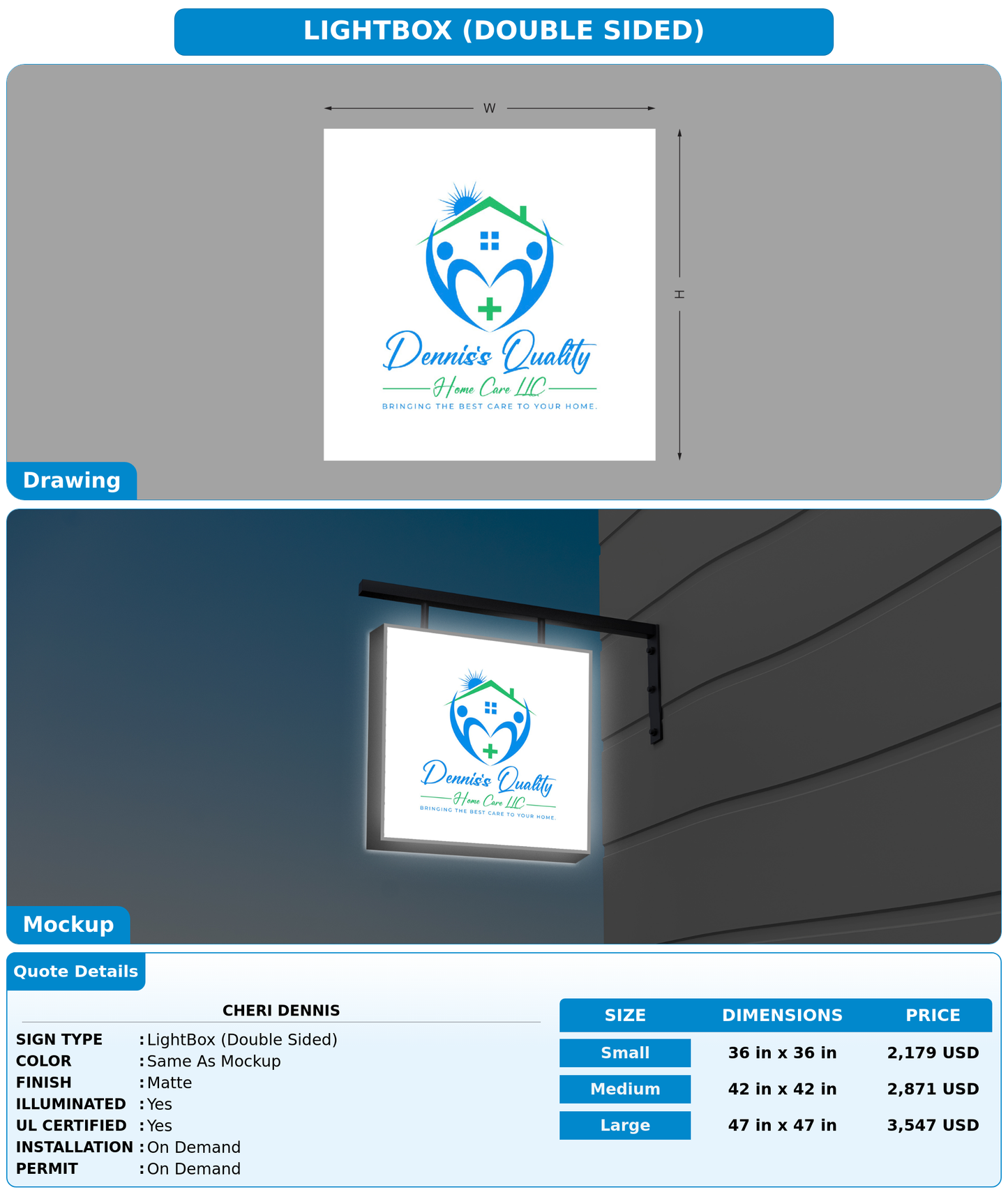 CUSTOM MOCKUP SIGN FOR Cheri Dennis