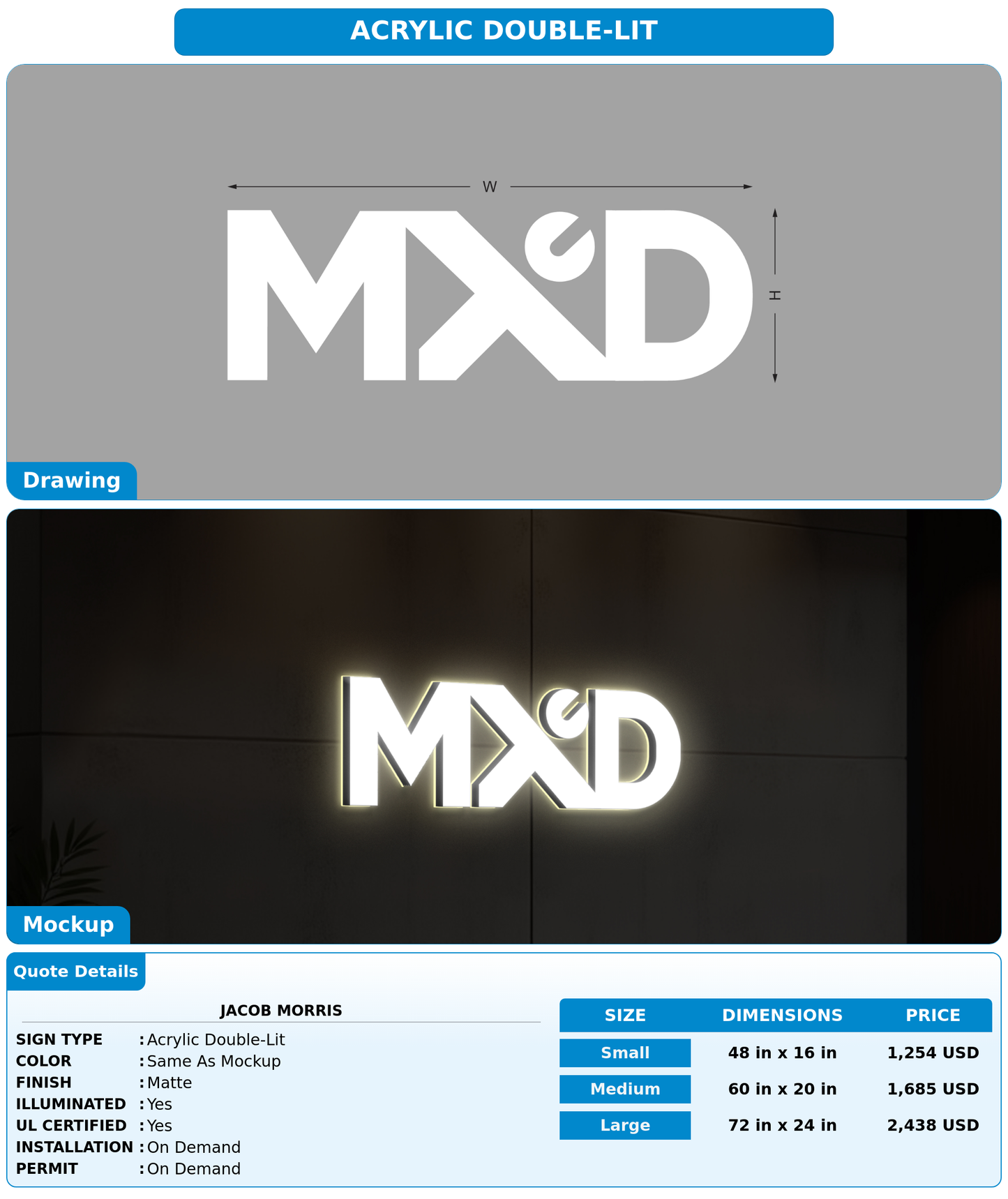 CUSTOM MOCKUP SIGN FOR Jacob Morris
