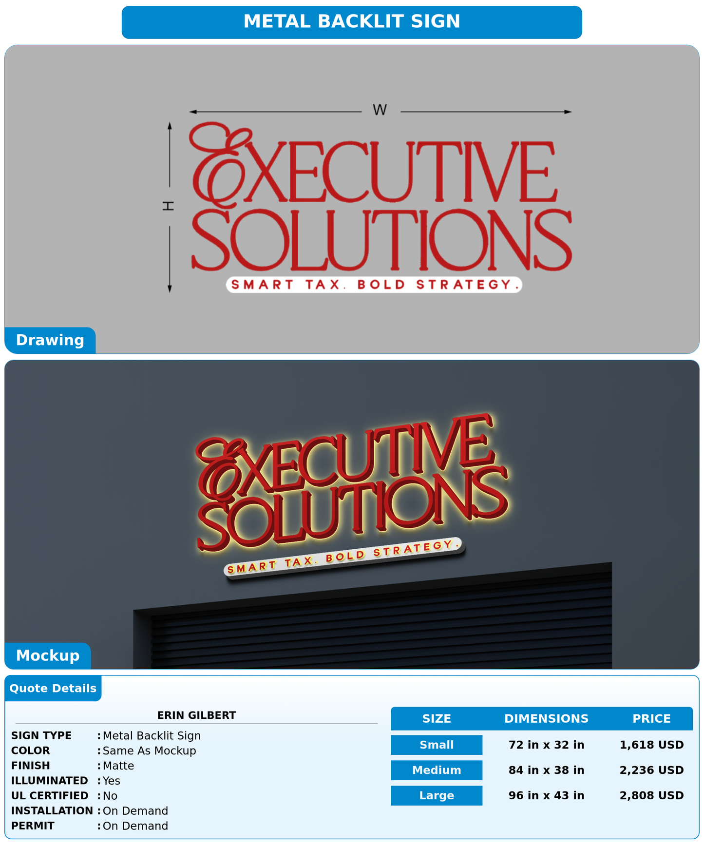 CUSTOM MOCKUP SIGN FOR Erin Gilbert