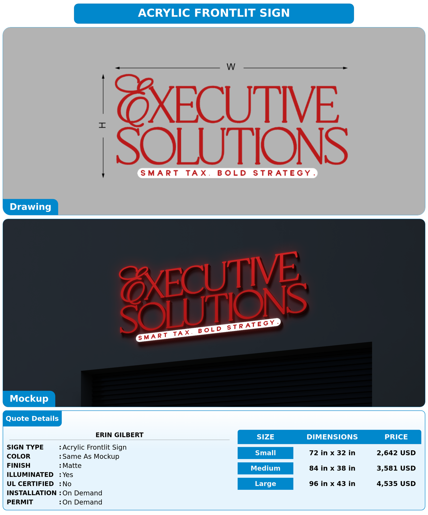 CUSTOM MOCKUP SIGN FOR Erin Gilbert
