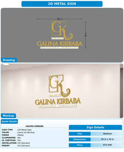 CUSTOM MOCKUP SIGN FOR Halyna Kirbaba