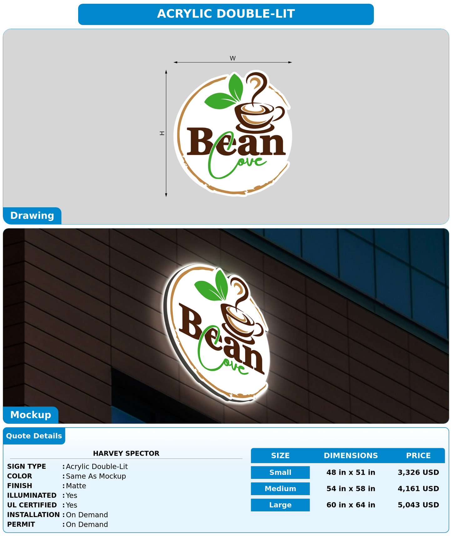 CUSTOM MOCKUP SIGN FOR Harvey Spector