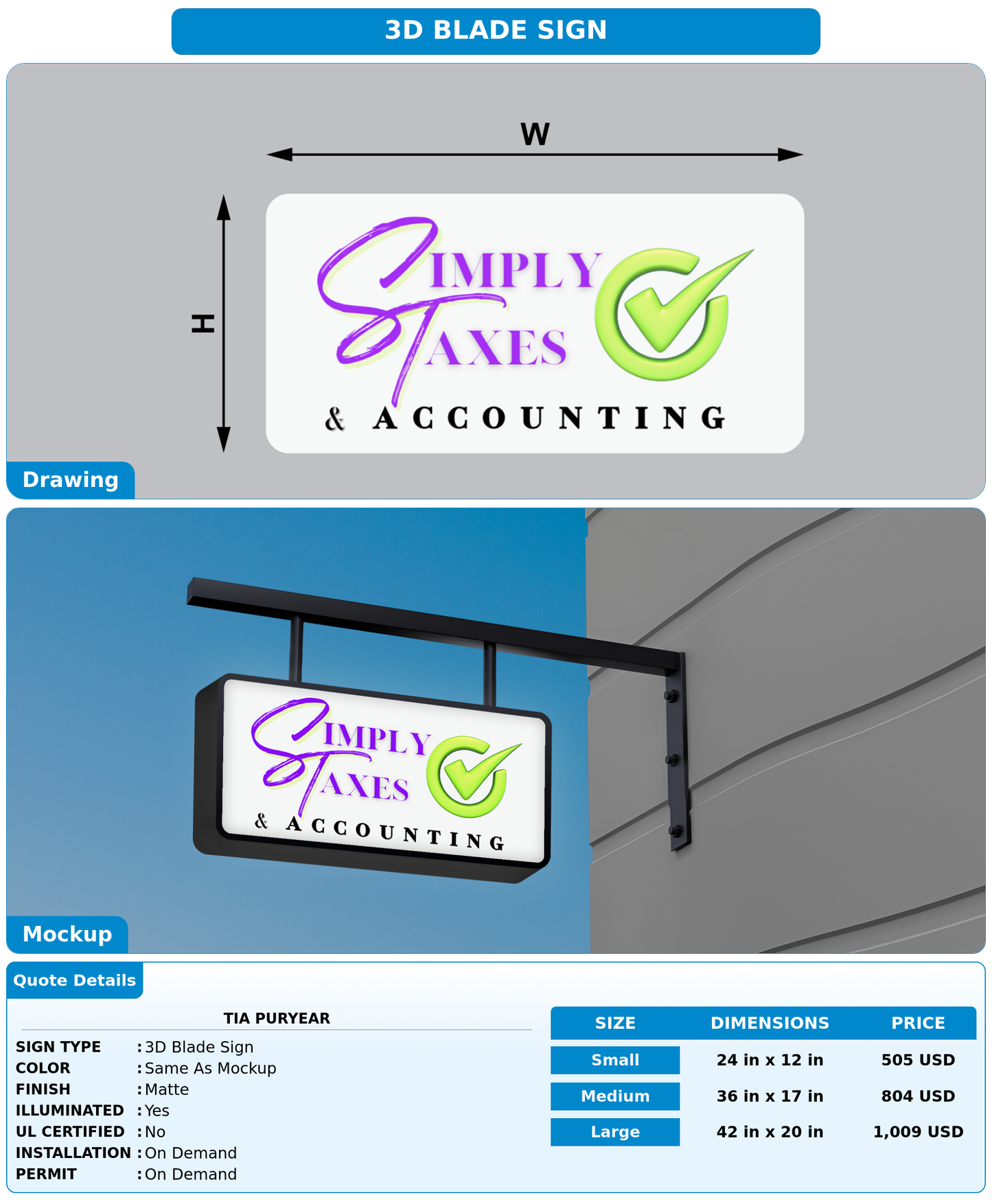 CUSTOM MOCKUP SIGN FOR Tia  Puryear