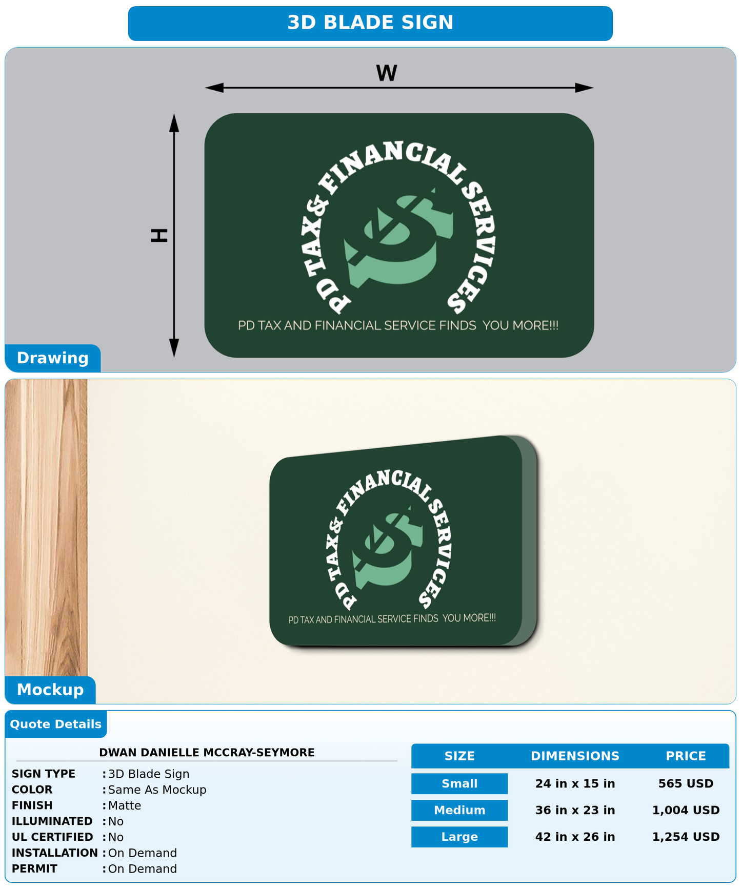 CUSTOM MOCKUP SIGN FOR Dwan Danielle McCray-Seymore