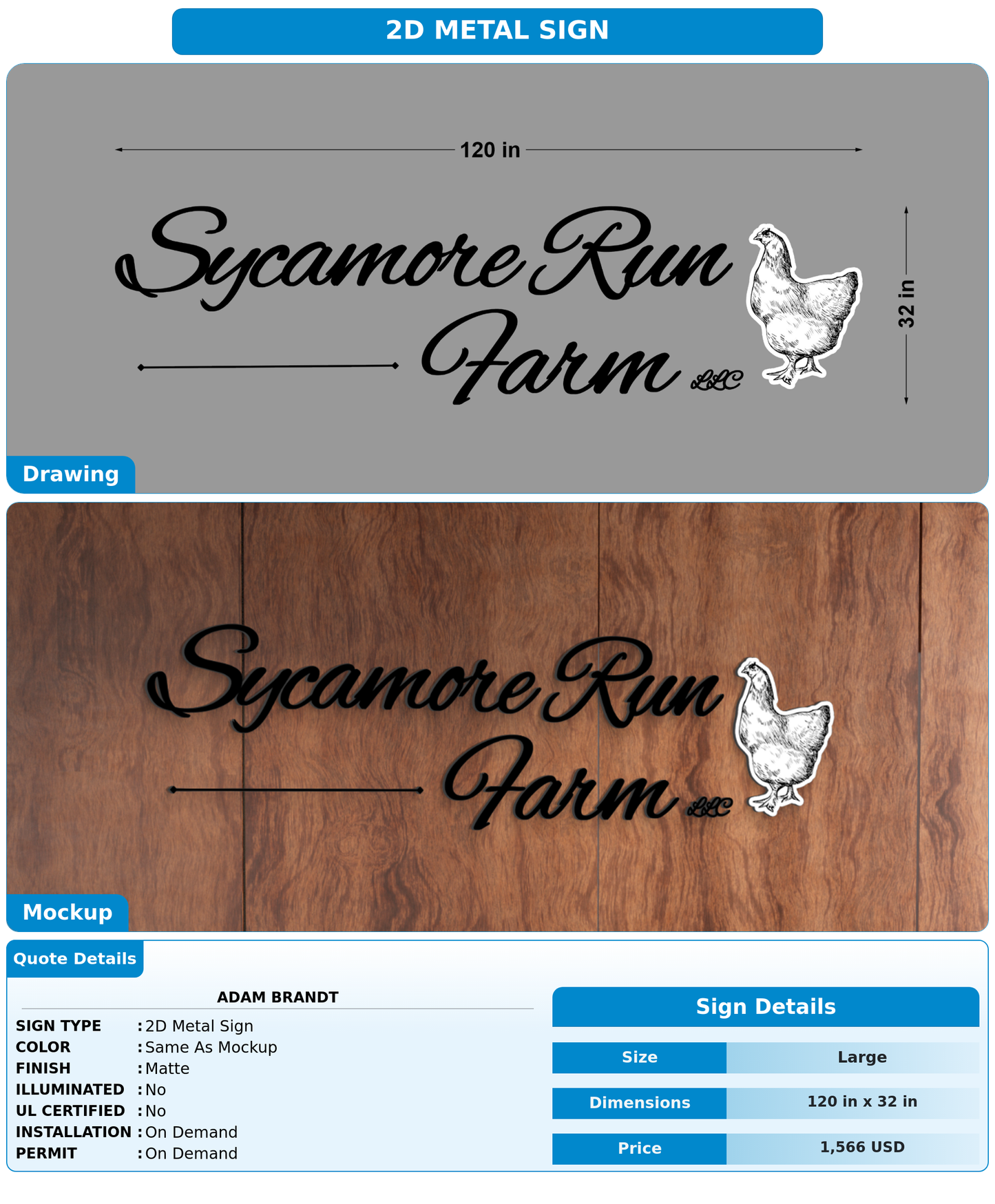 CUSTOM MOCKUP SIGN FOR Adam Brandt