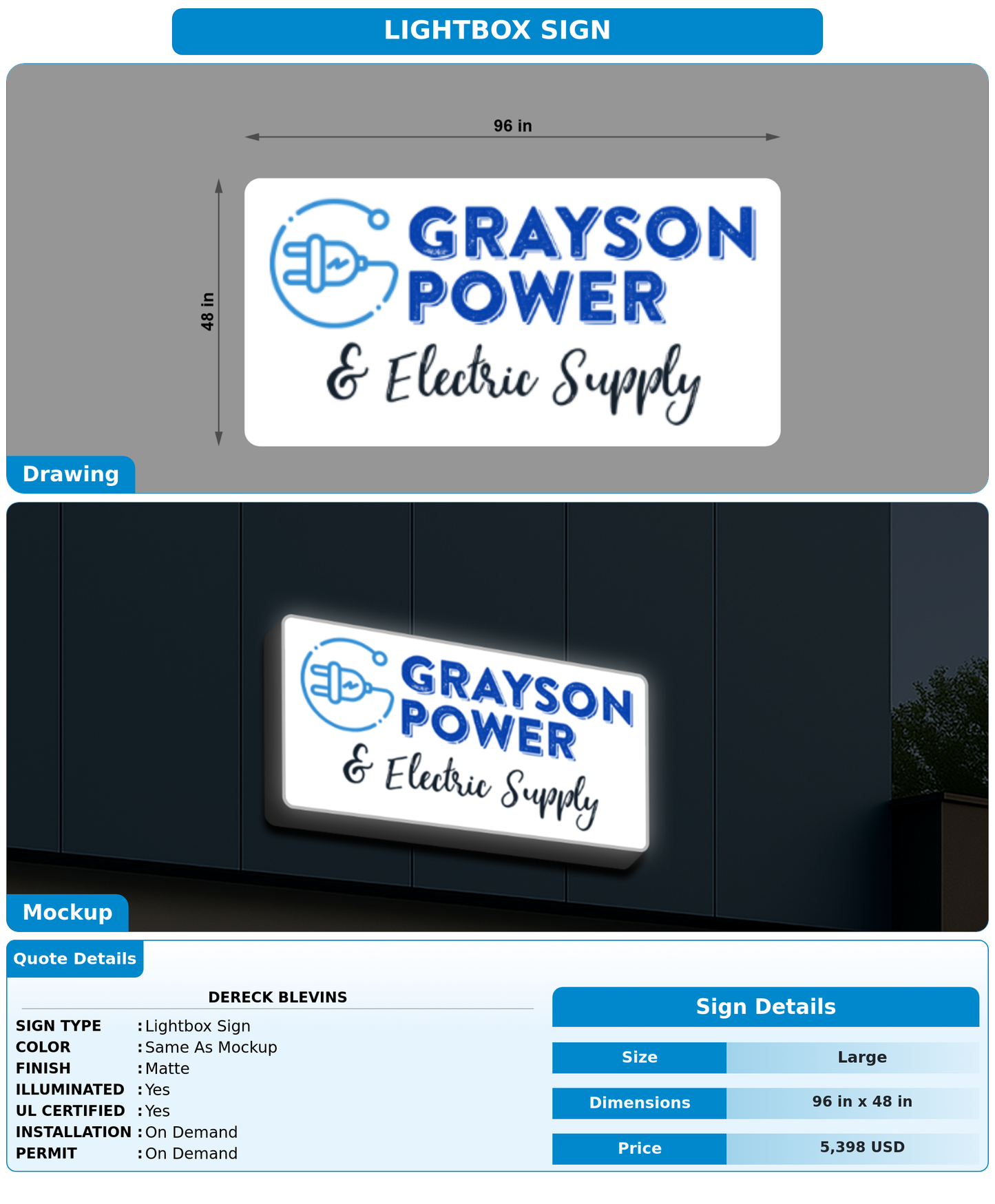 CUSTOM MOCKUP SIGN FOR Dereck Blevins