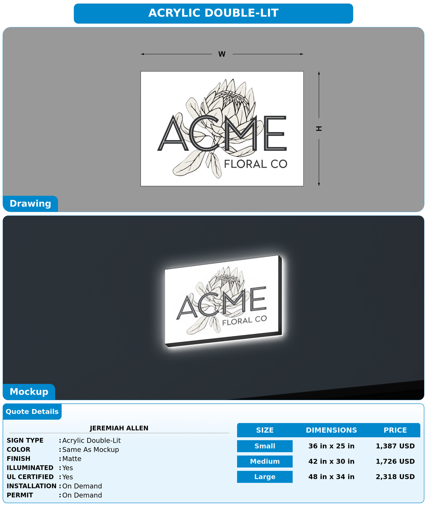 CUSTOM MOCKUP SIGN FOR Jeremiah Allen