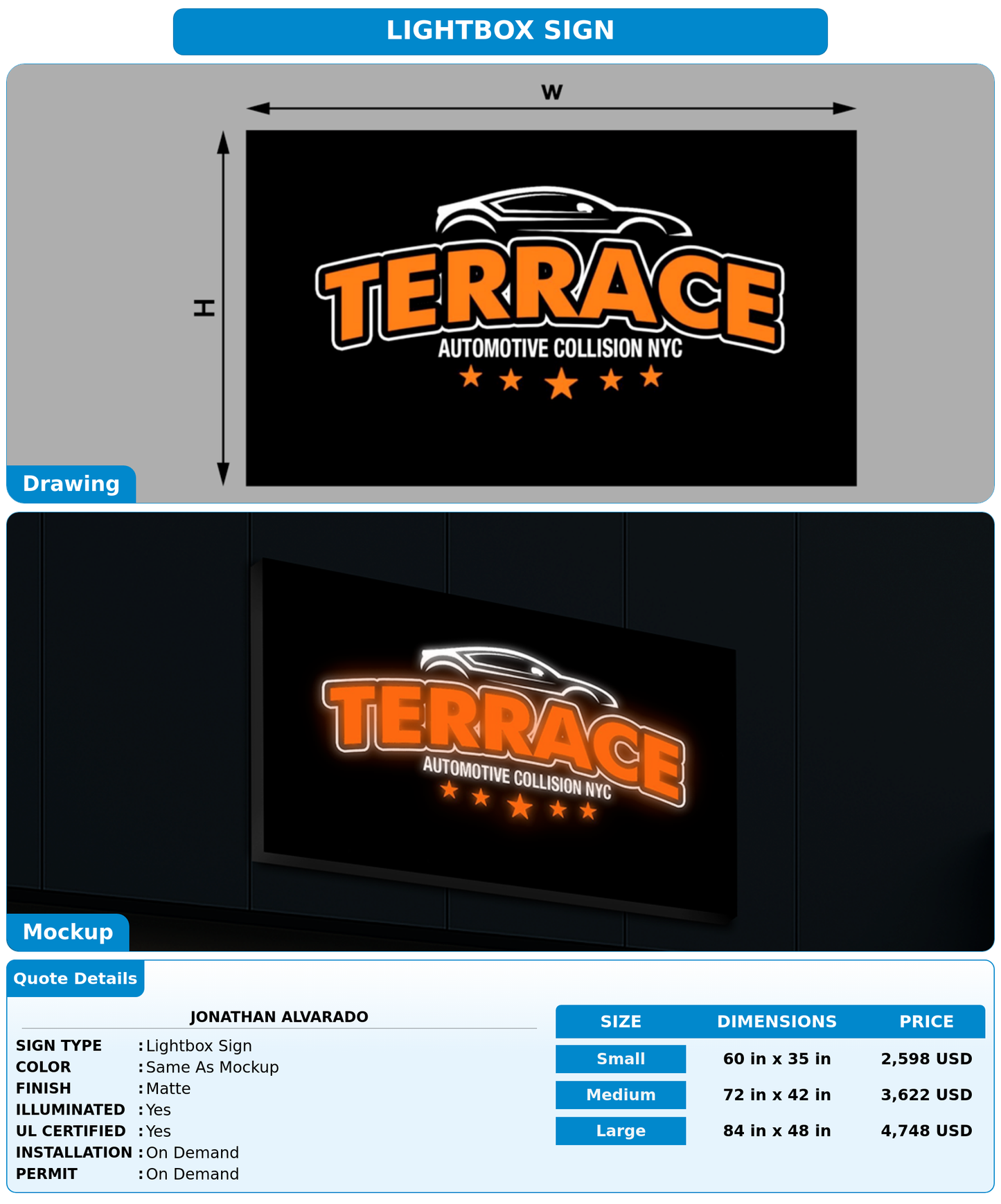 CUSTOM MOCKUP SIGN FOR Jonathan Alvarado