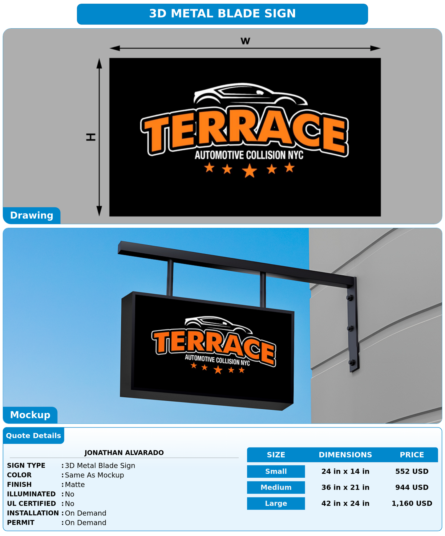 CUSTOM MOCKUP SIGN FOR Jonathan Alvarado