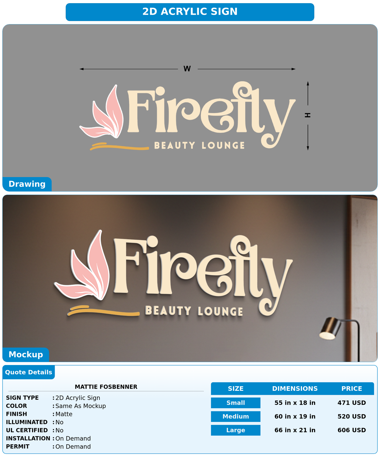 CUSTOM MOCKUP SIGN FOR Mattie fosbenner